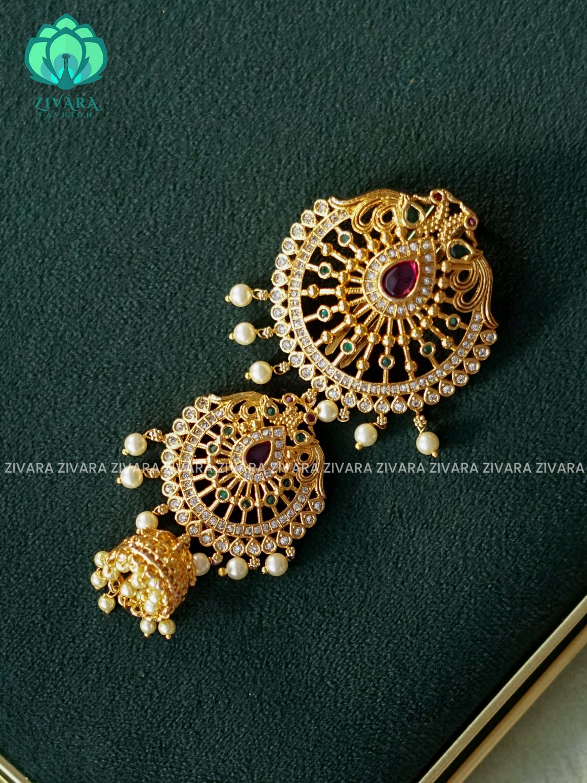 PEACOCK JADABILLAI  - TRADITIONAL HAIR ACCESSORIES - ZIVARA FASHION