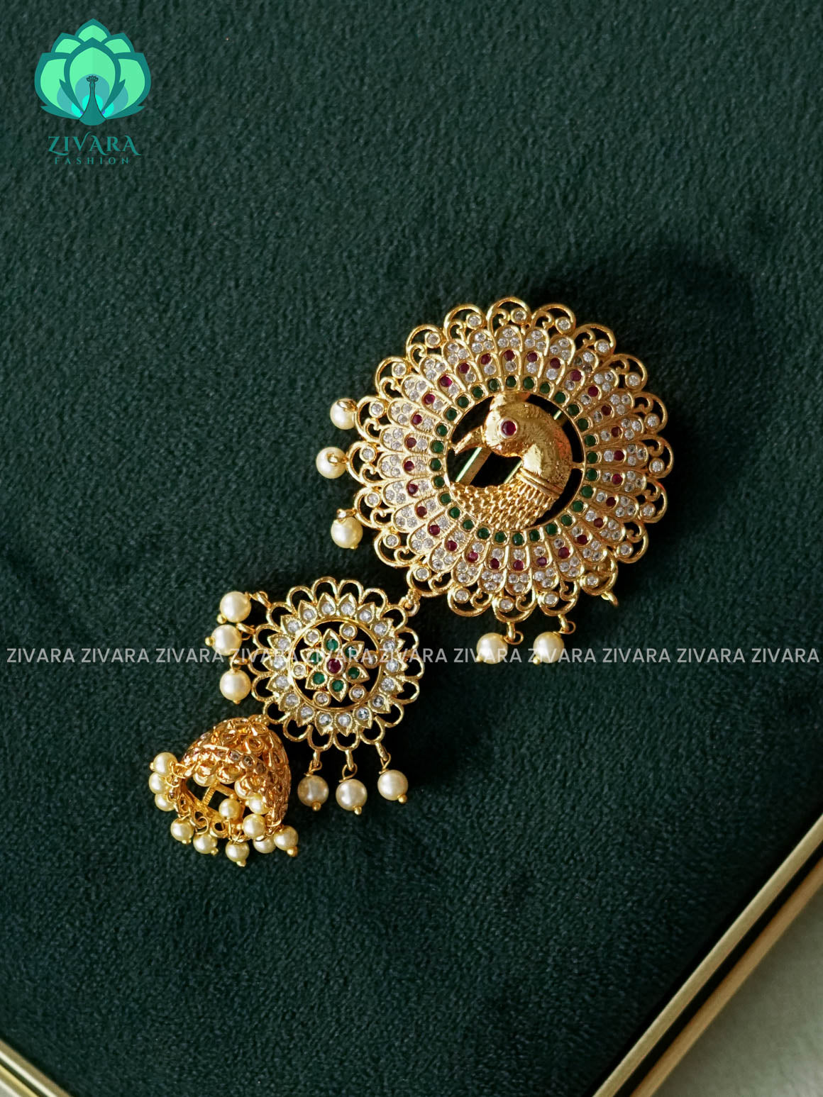 PEACOCK JADABILLAI  - TRADITIONAL HAIR ACCESSORIES - ZIVARA FASHION