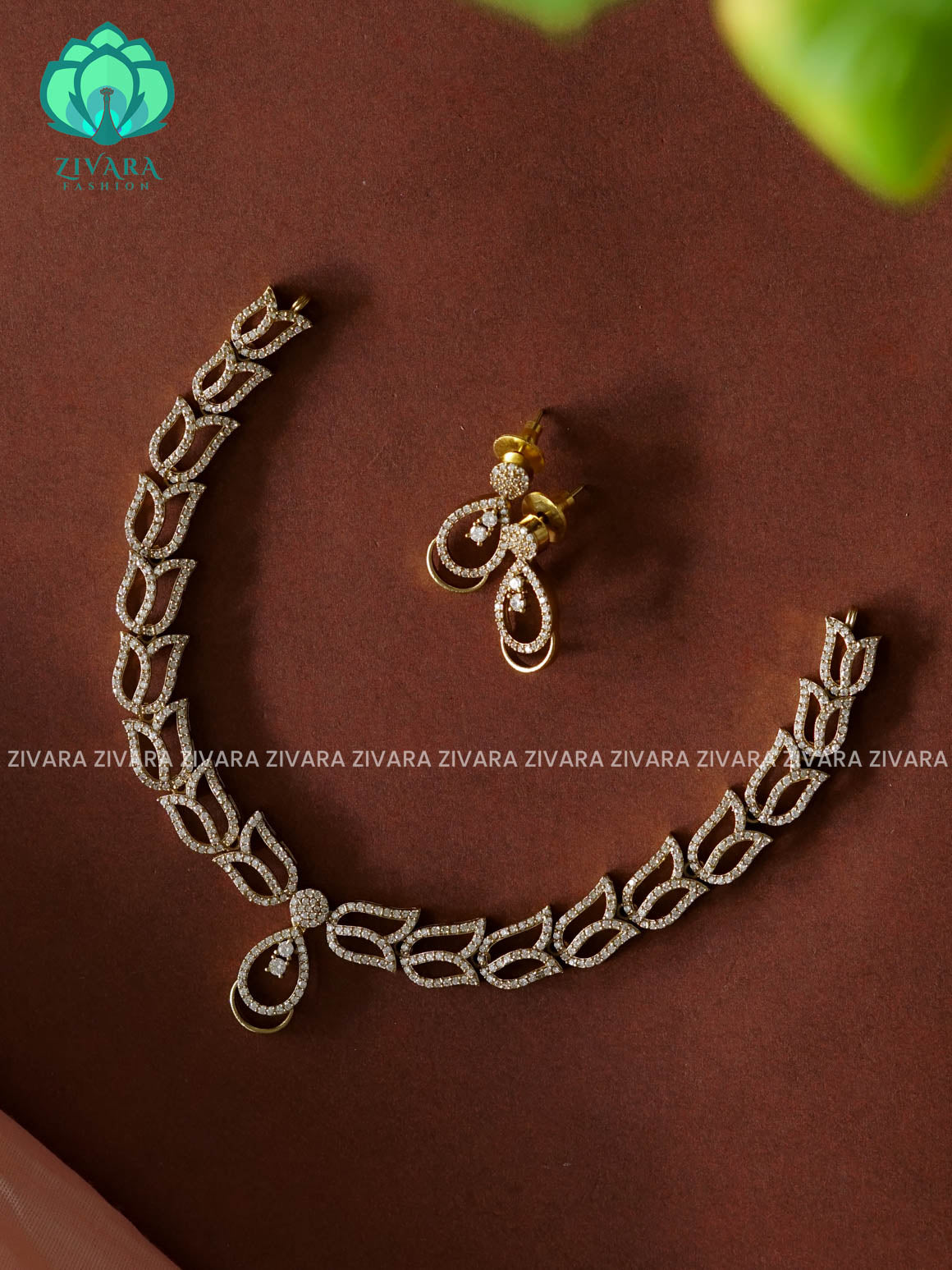 TULIP  - stylish and minimal elegant neckwear with earrings- Zivara Fashion