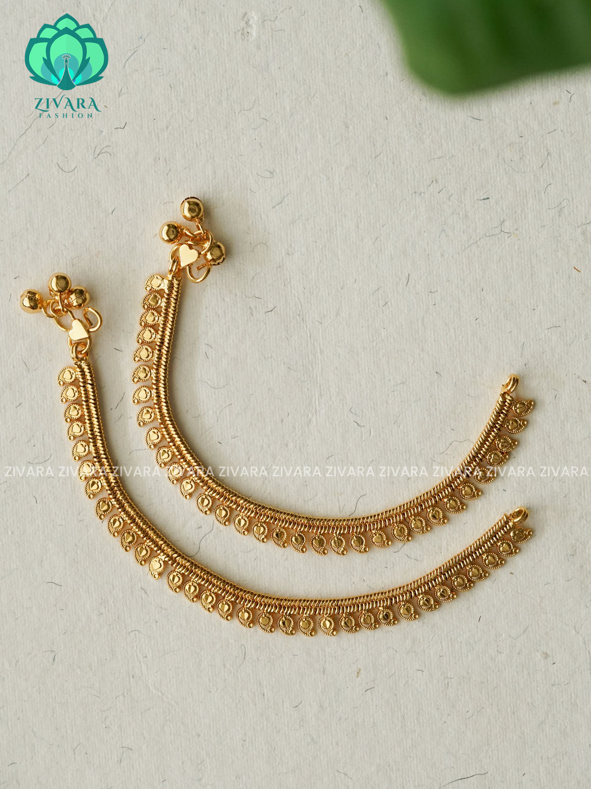 EXCLUSIVE GOLD DAILY  wear anklets (6 inch approx )for kids- latest jewellery- ZIVARA FASHION