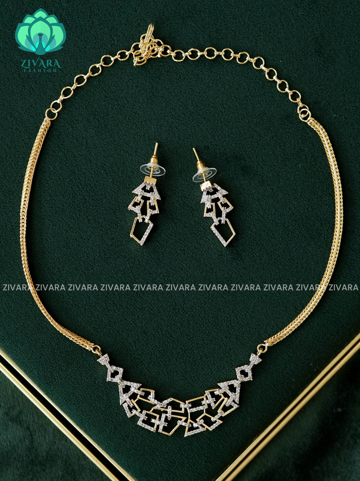 WHITE FLEXIBLE CHAIN  - Traditional PREMIUM rhodium polish neckwear With earrings- Zivara Fashion