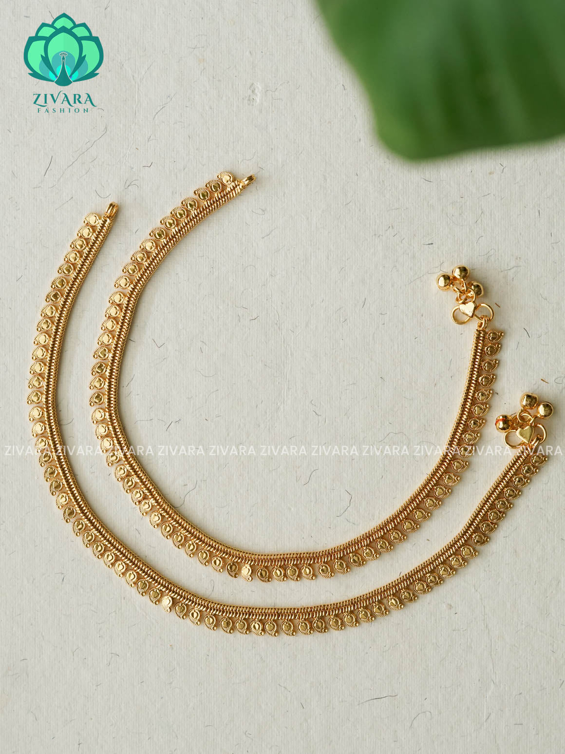 Trending HEAVY  GOLD DAILY  wear anklets (10.5 inch approx )for women- latest jewellery- ZIVARA FASHION