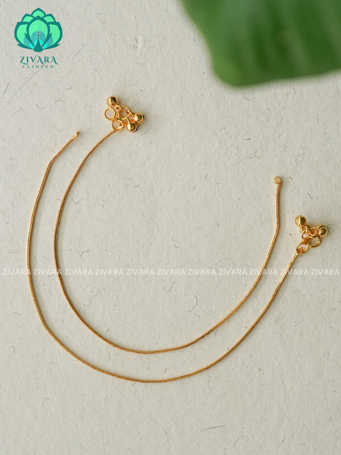 Trending PLAIN GOLD DAILY  wear anklets (10.5 inch approx )for women- latest jewellery- ZIVARA FASHION