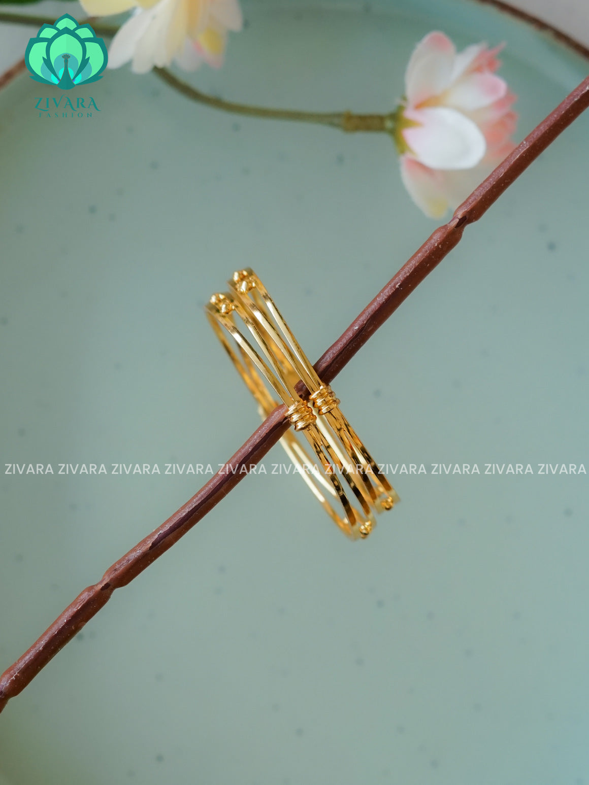 2 PIECE GOLD LOOK ALIKE KIDS EXCLUSIVE BANGLES  -ZIVARA FASHION