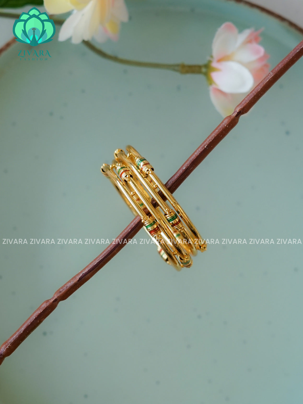 2 PIECE GOLD LOOK ALIKE KIDS EXCLUSIVE BANGLES  -ZIVARA FASHION