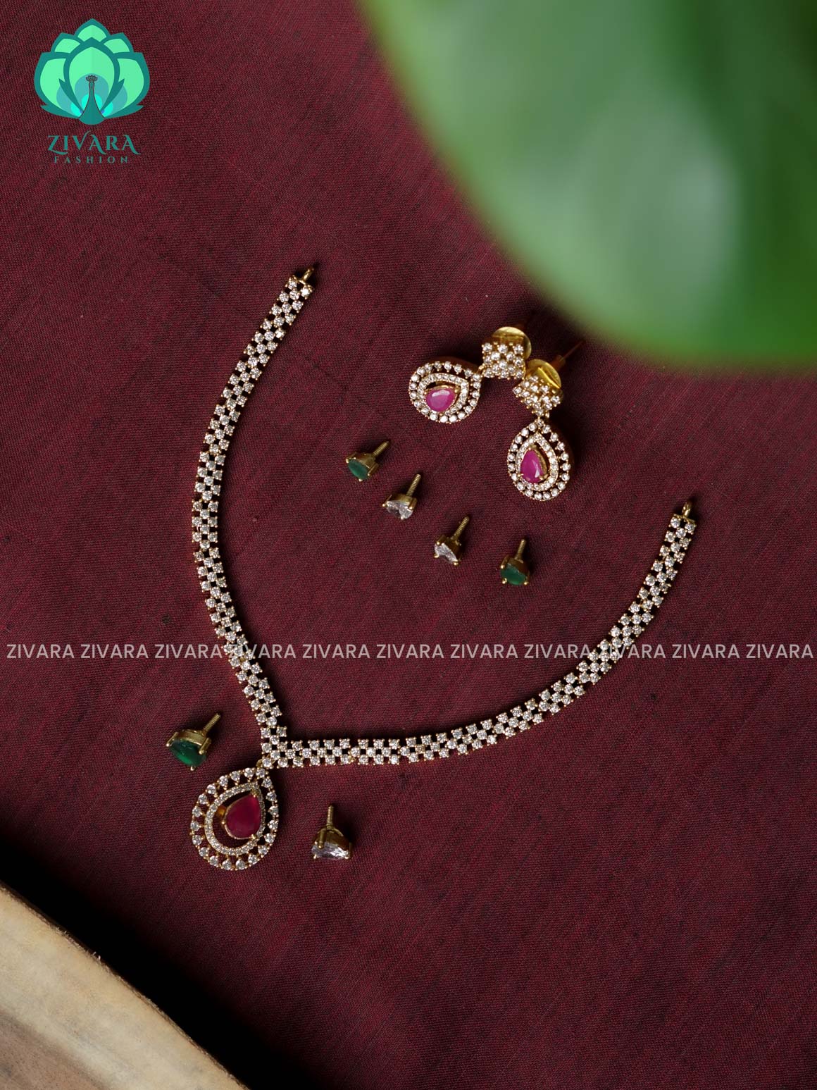 Interchangable hotselling NECKWEAR with earrings - latest pocket friendly south indian jewellery collection