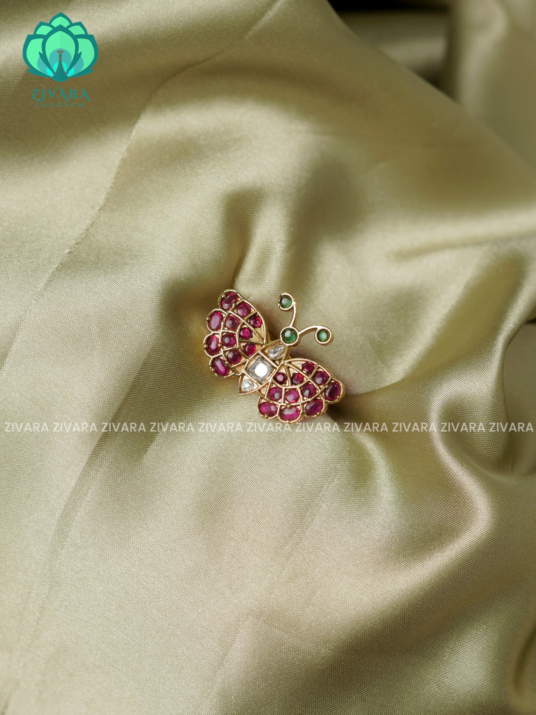 BUTTERFLY - TRENDING BRIDAL ADJUSTABLE GOLD FINISH RINGS- ZIVARA FASHION-LATEST JEWELLERY DESIGNS