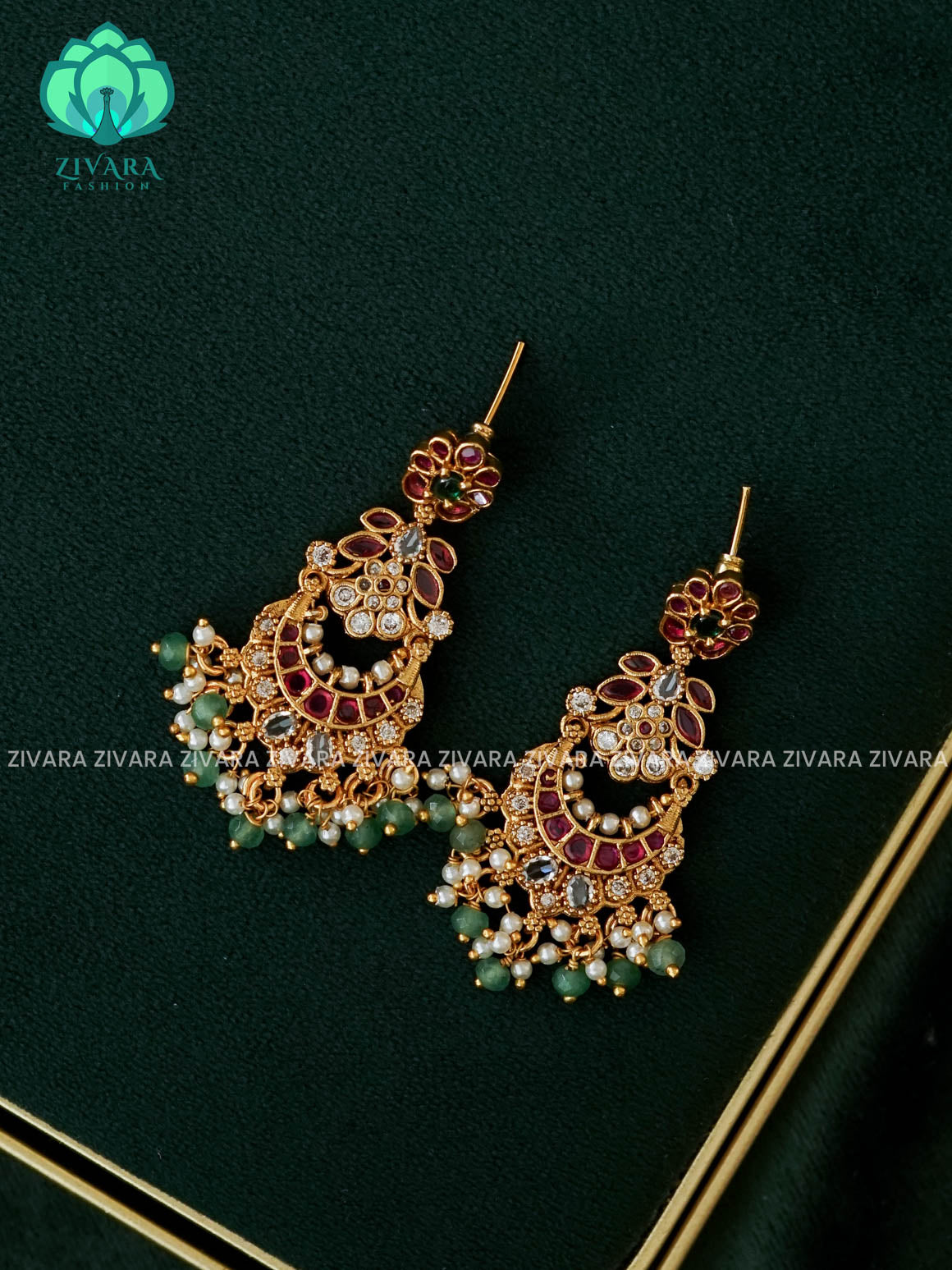 DIYA -  REAL KEMP FLOWER BALI  -  PREMIUM MATTE polish BALI- latest jewellery collection- zivara fashion
