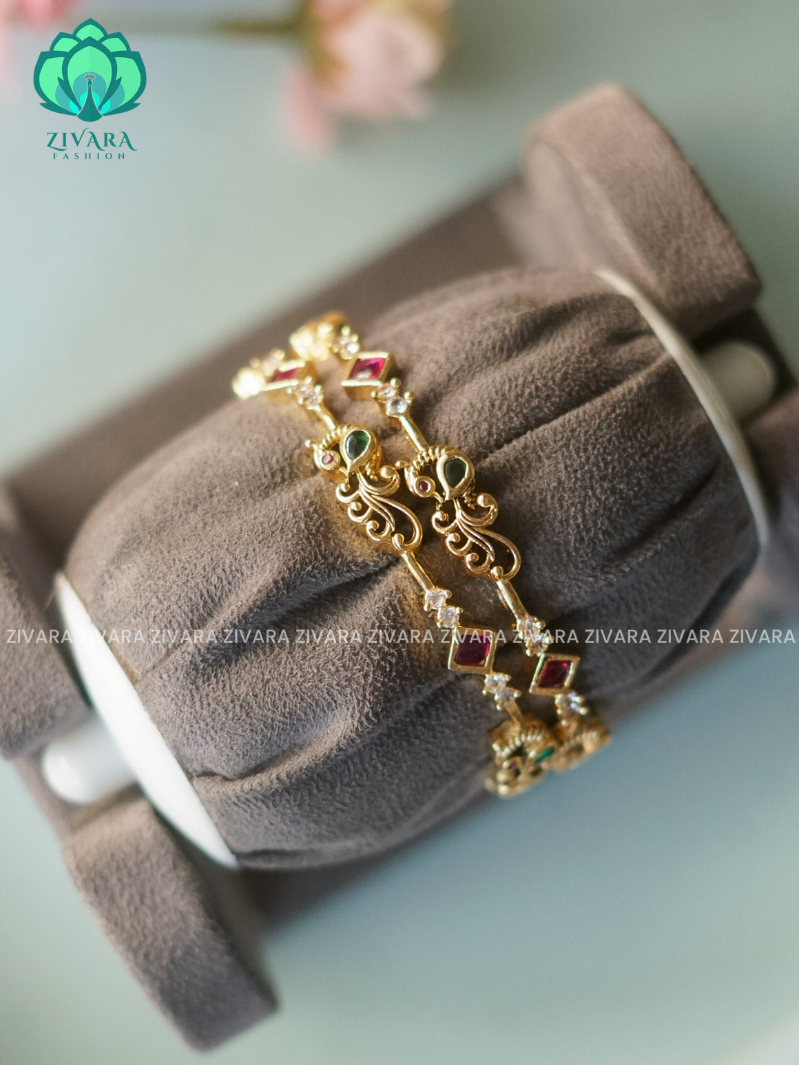 2 piece PEACOCK  - latest bangles design-ZIVARAFASHION