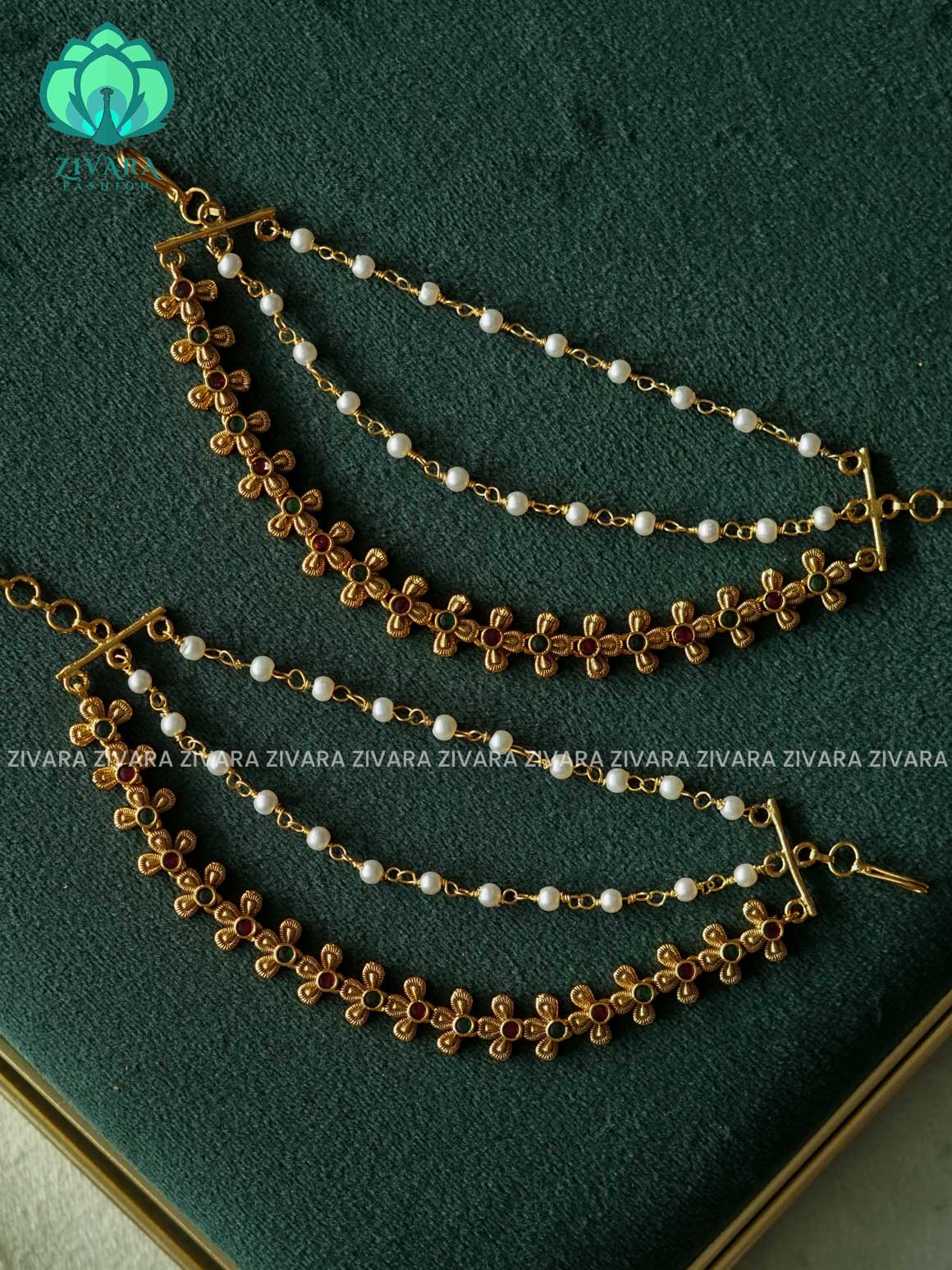 3 layer earchains/maatals- bridal accessory- zivara fashion-latest jewellery collection