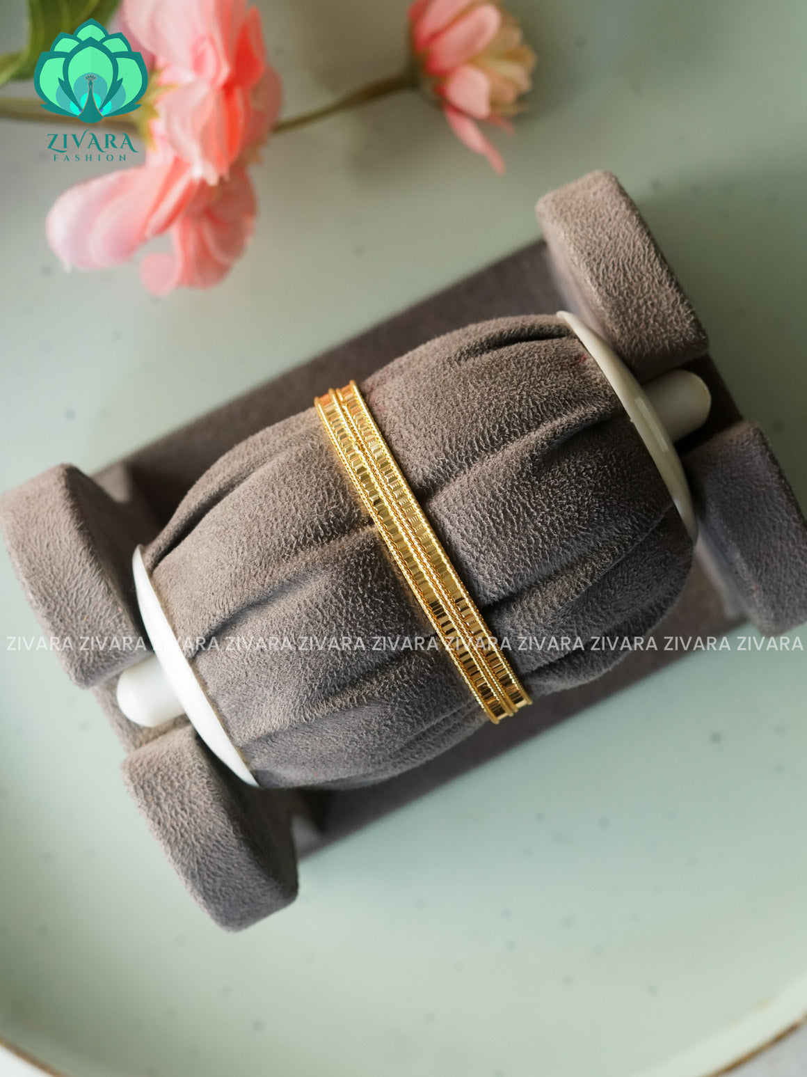 2 piece gold polish - Premium quality daily use bangles - Zivara fashion