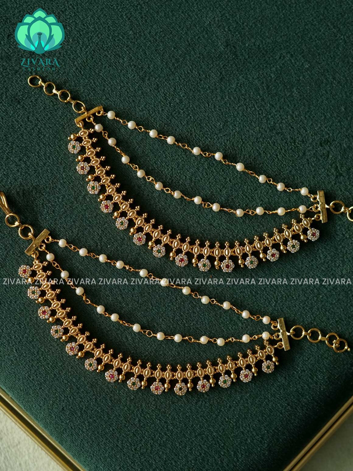 3 layer earchains/maatals- bridal accessory- zivara fashion-latest jewellery collection