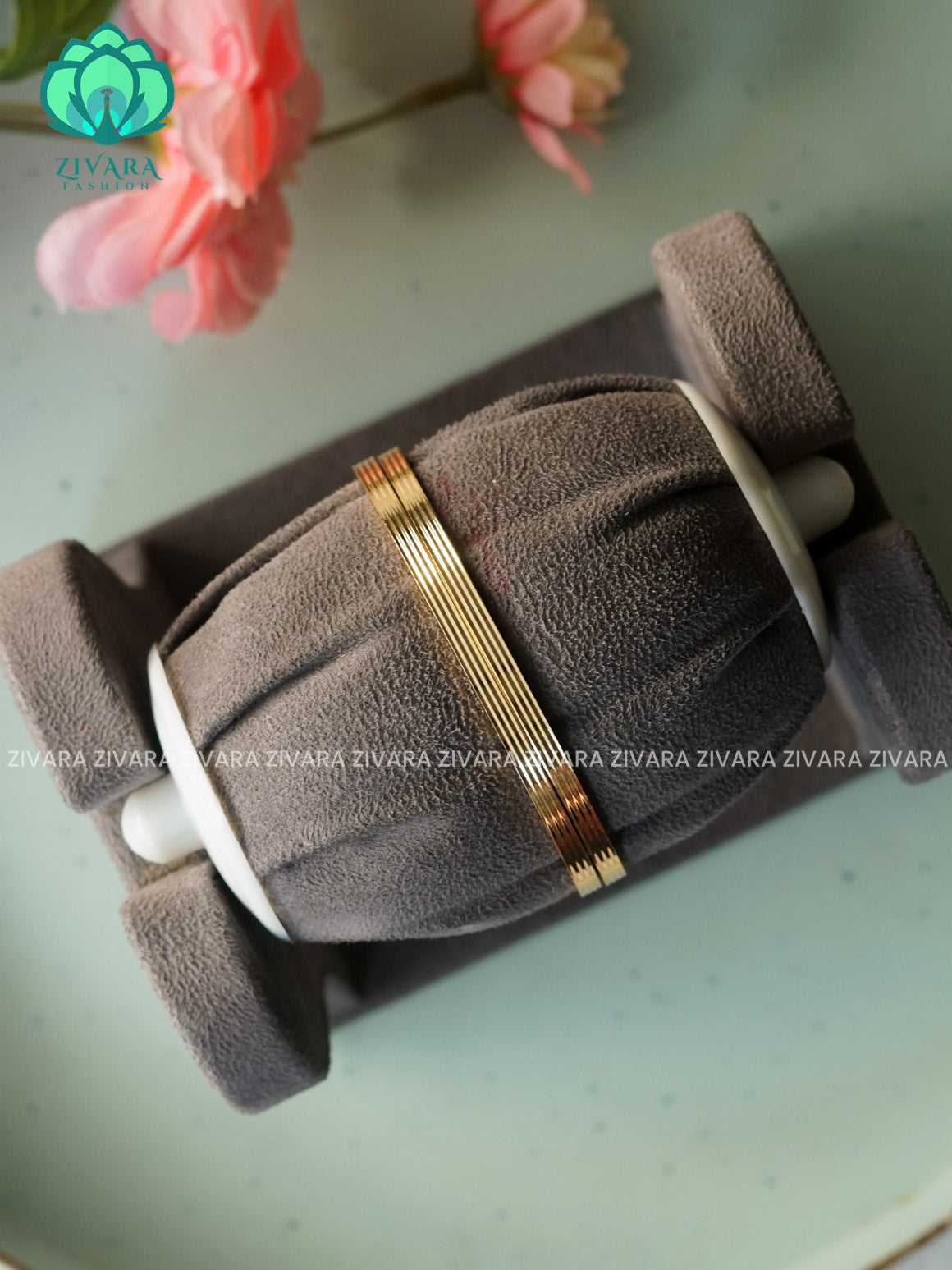 2 piece gold polish - Premium quality daily use bangles - Zivara fashion