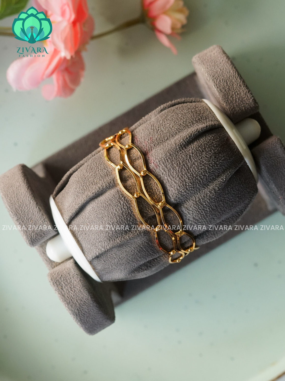 2 piece gold polish - Premium quality daily use bangles - Zivara fashion