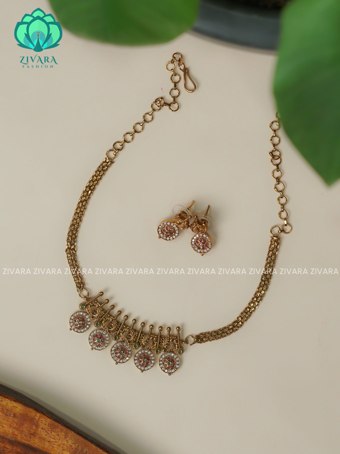 ANNAPAKSHI KIDS EXCLUSIVE SMALL (3 INCHES)-TRADITIONAL CHOKER COLLECTION WITH EARRINGS- LATEST JEWELLERY COLLECTION