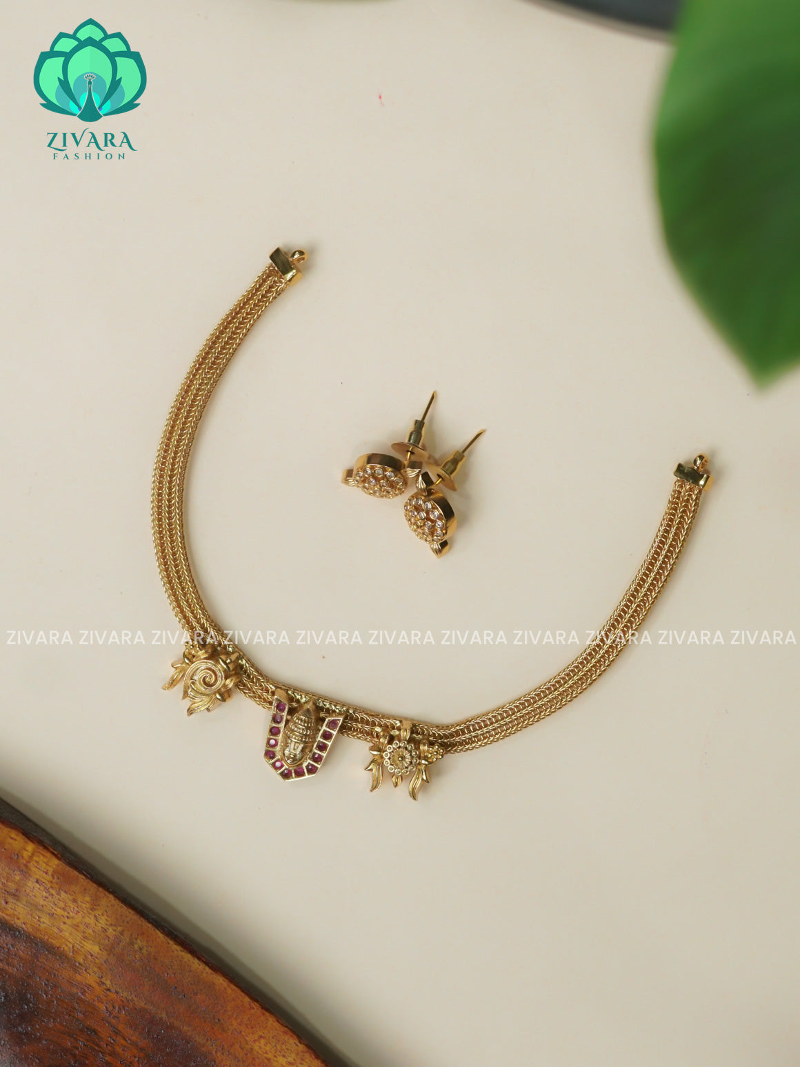 Flexible chain and tirumal pendant   -Traditional south indian premium neckwear without earrings- Zivara Fashion- latest jewellery design