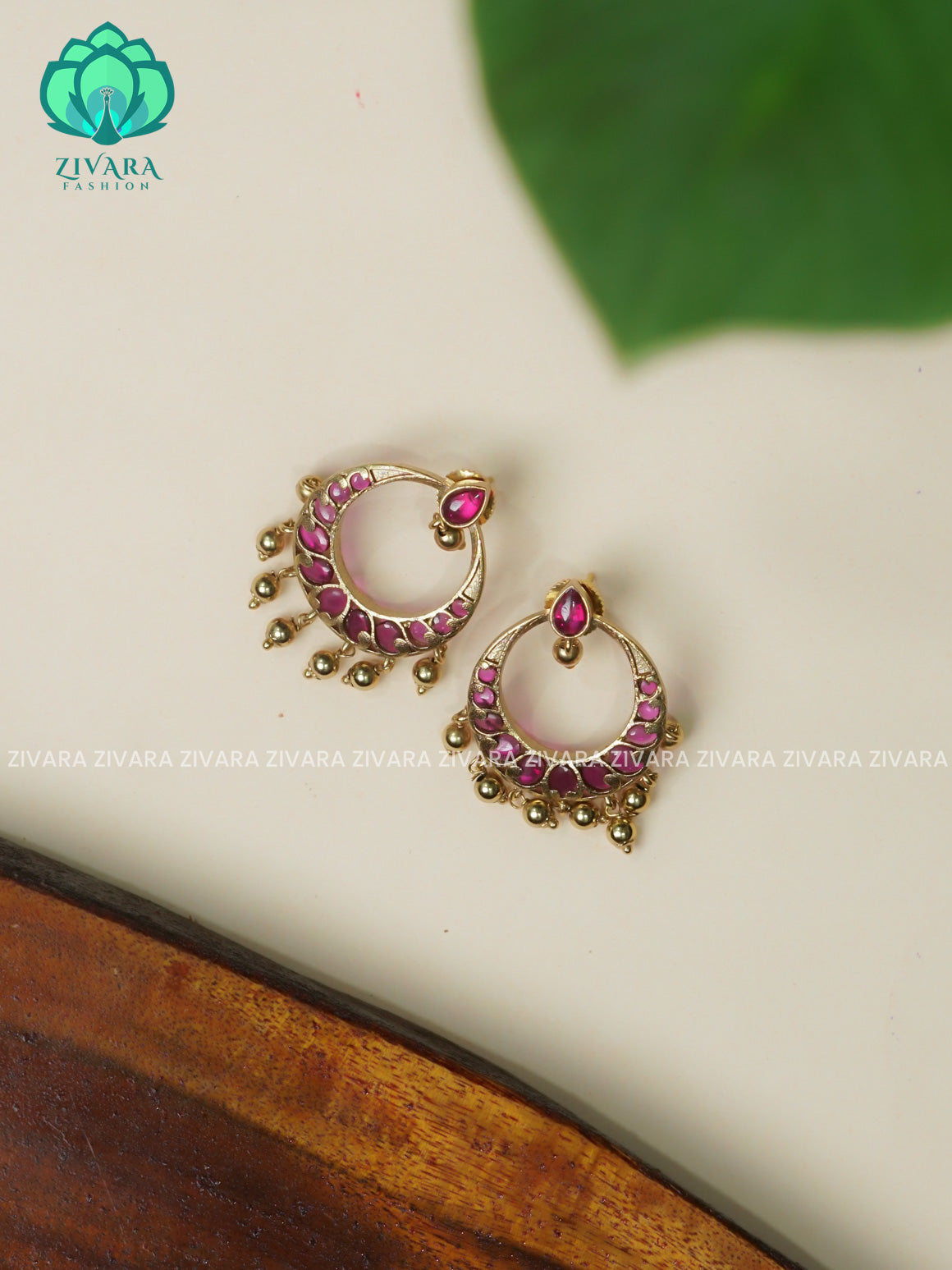 Ruby Real kemp bali  TRADITIONAL PREMIUM MATTE  polish STUDS- latest jewellery collection- zivara fashion