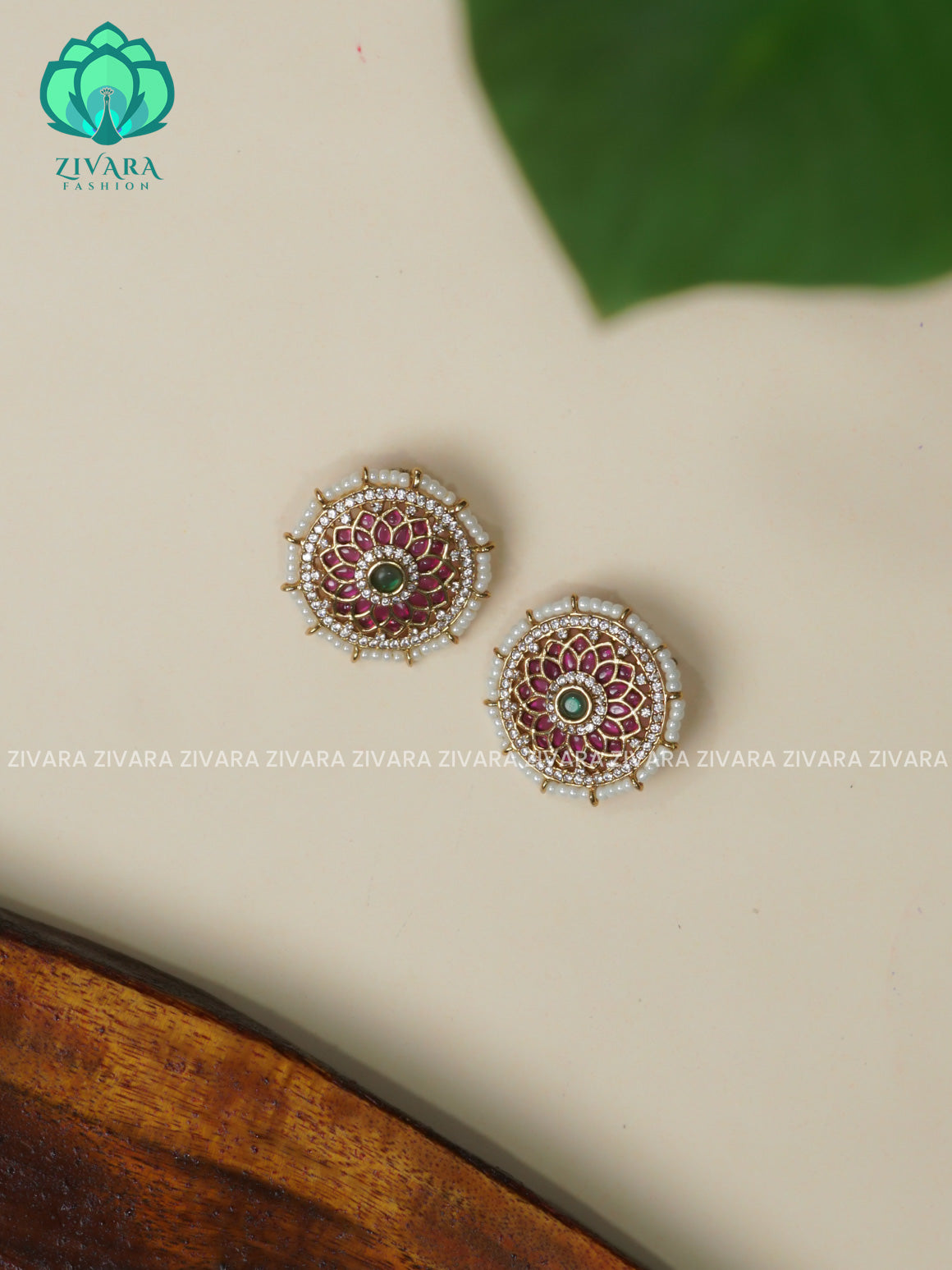 REAL KEMP studs - latest jewellery collection- zivara fashion