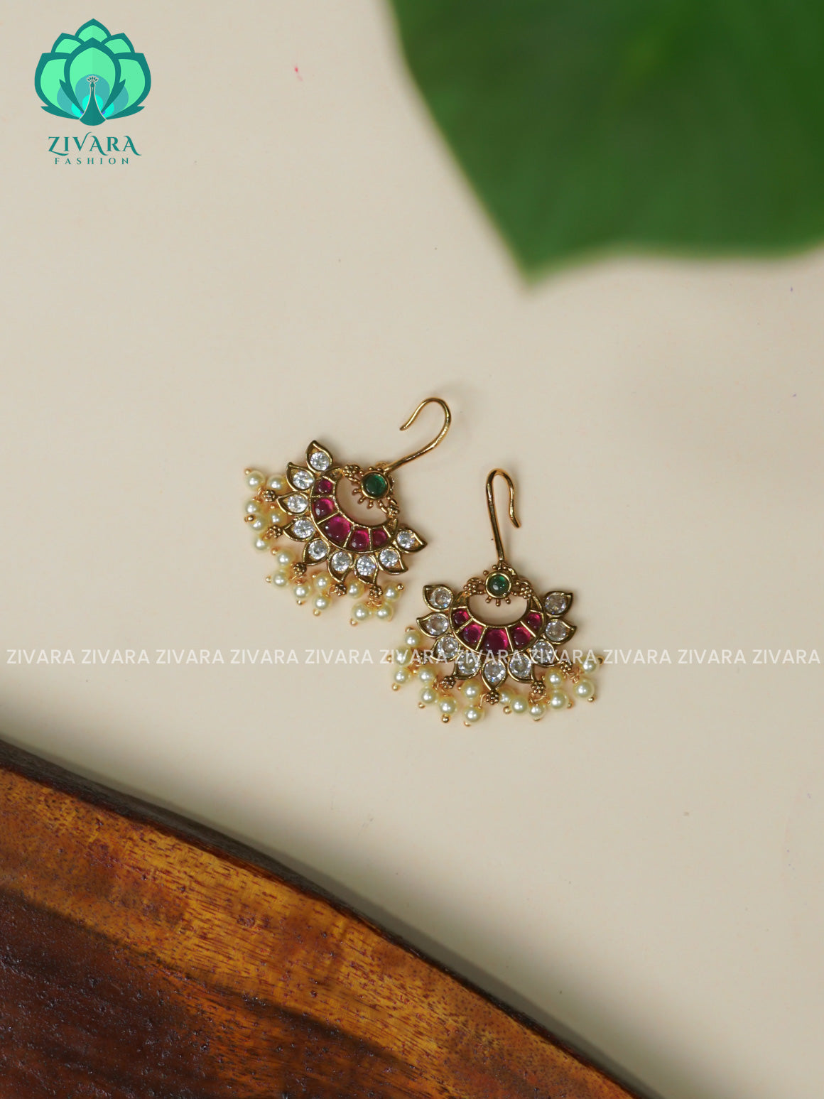 REAL KEMP HOOK- TRADITIONAL PREMIUM MATTE- latest jewellery collection- zivara fashion