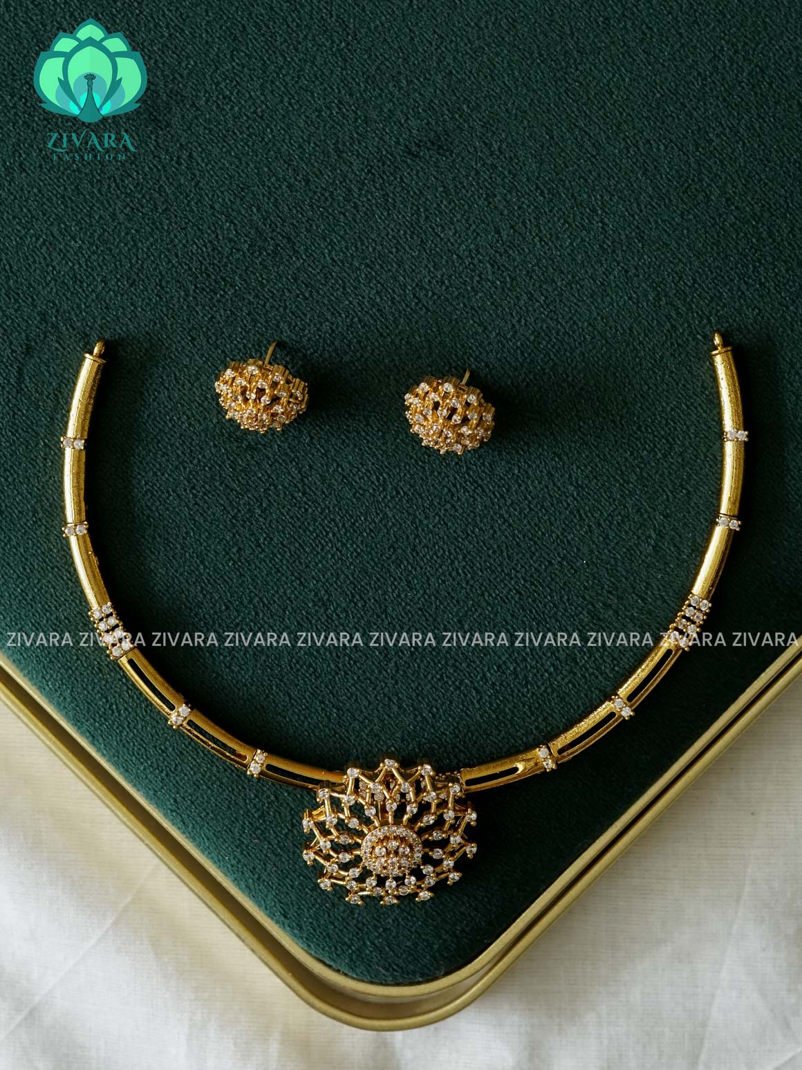 Cute pendant hasli close neck WEAR WITH EARRINGS   - Premium quality collection-south indian jewellery