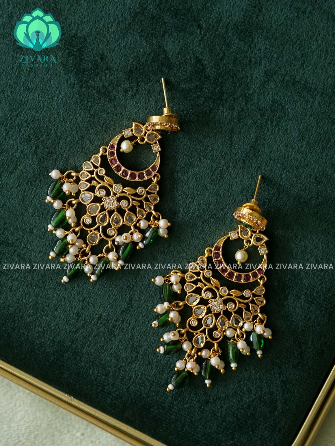 BEAUTIFUL FESTIVE GREEN BEADS BALI -PREMIUM MATTE  polish BALI- latest jewellery collection- zivara fashion