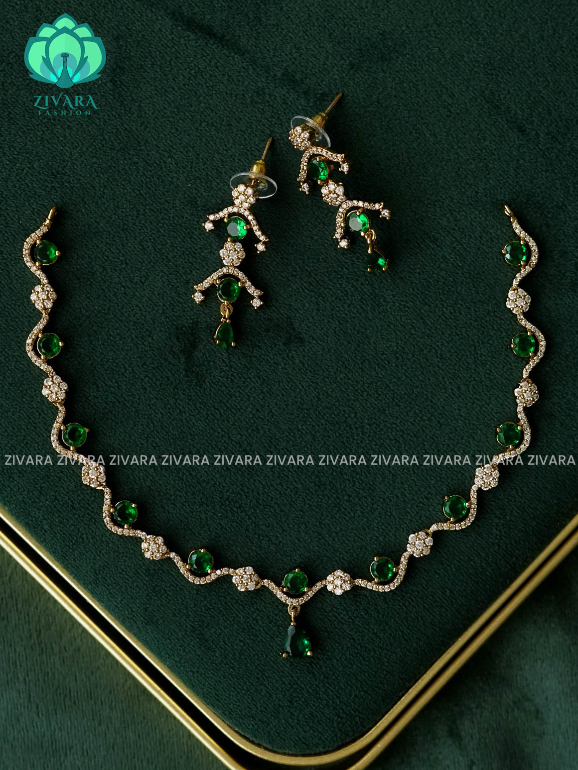 GREEN TULIP FLOWER NECKWEAR -  stylish and minimal elegant neckwear - Zivara Fashion