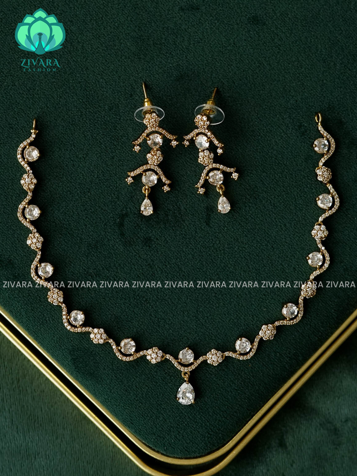 WHITE TULIP FLOWER NECKWEAR -  stylish and minimal elegant neckwear with earrings- Zivara Fashion
