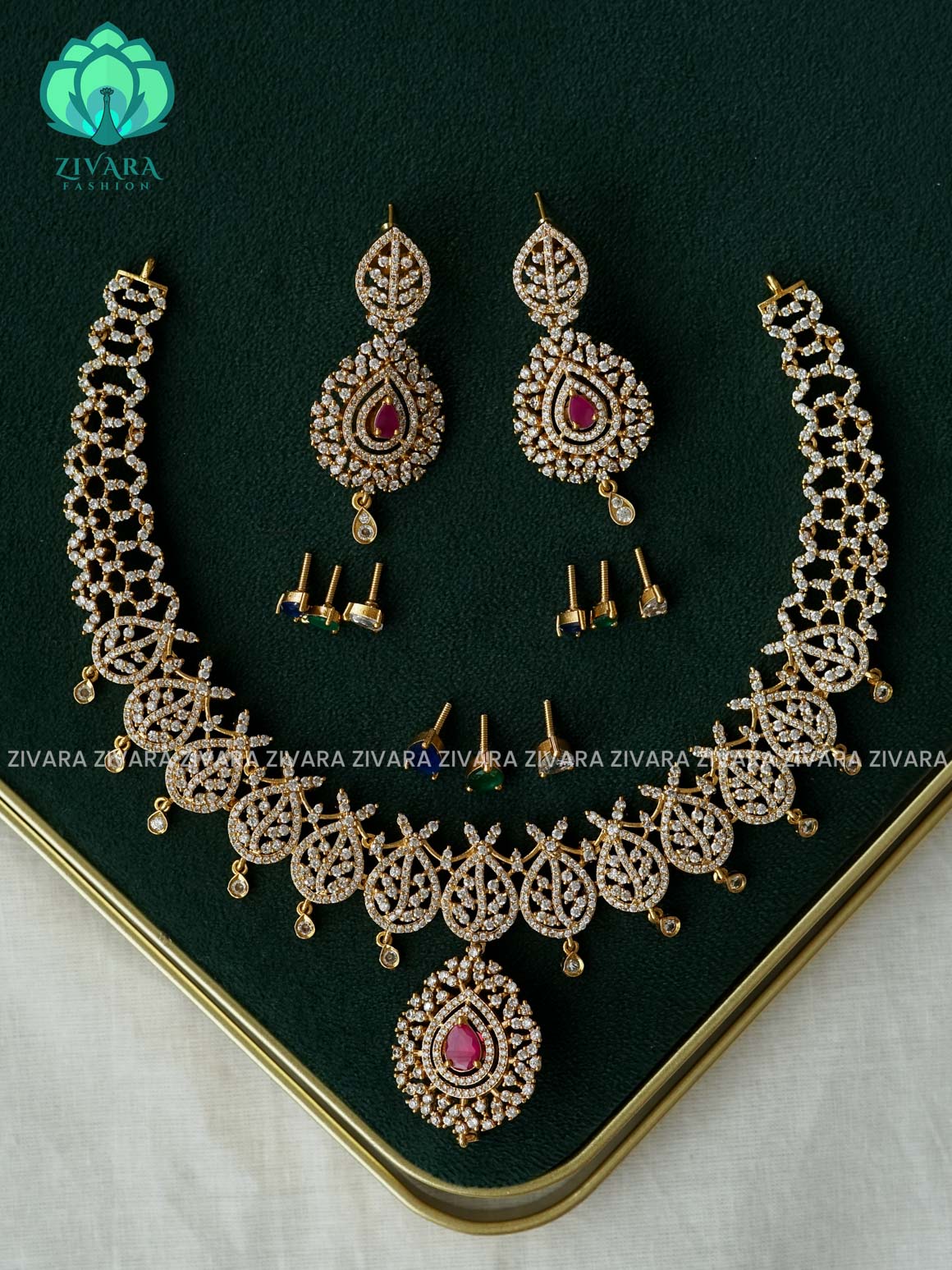 Interchangable  neckwear with interchangable earrings- latest jewellery collection