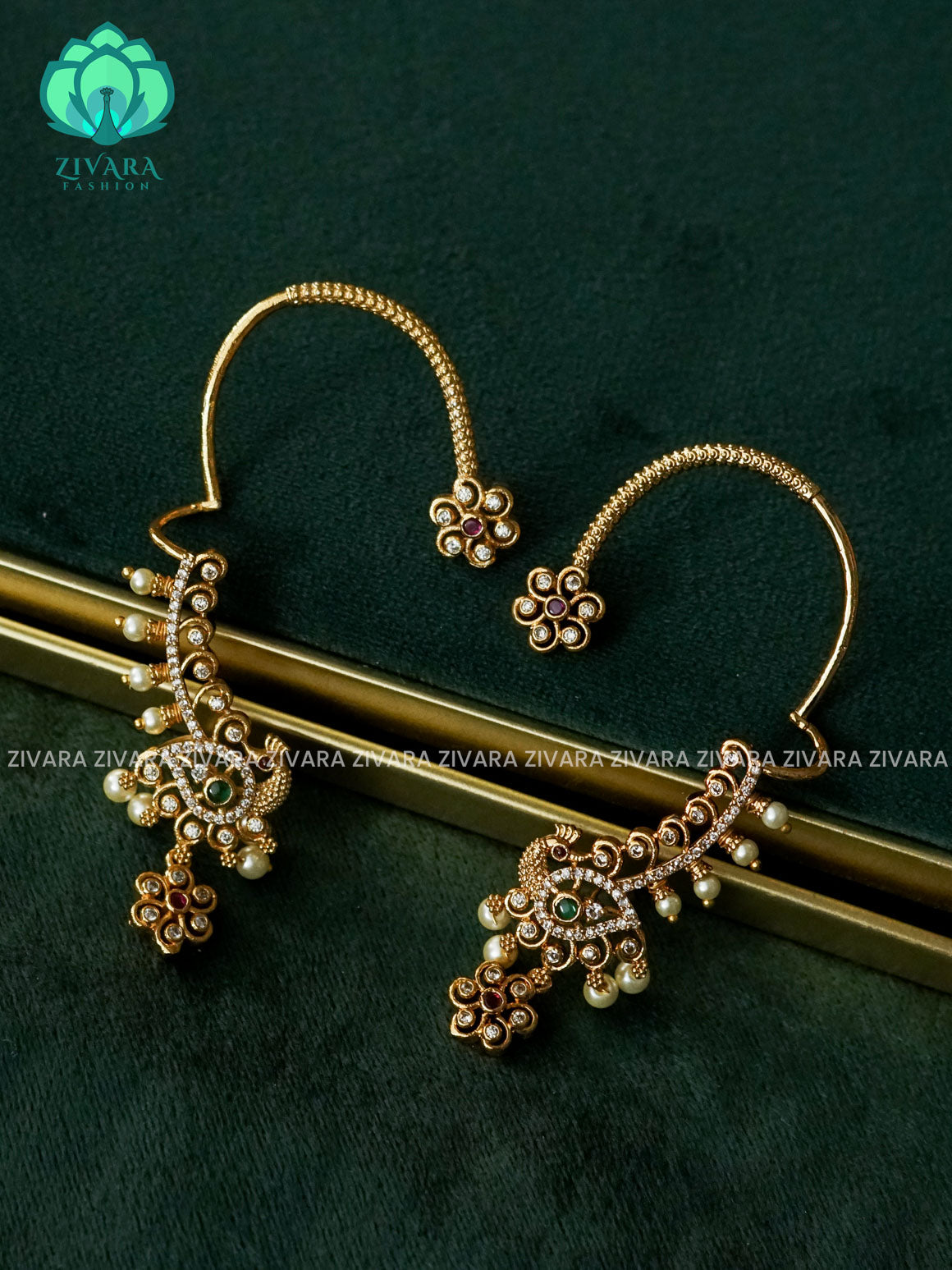 PEACOCK SEMI EARCUFF latest jewellery collection- zivara fashion