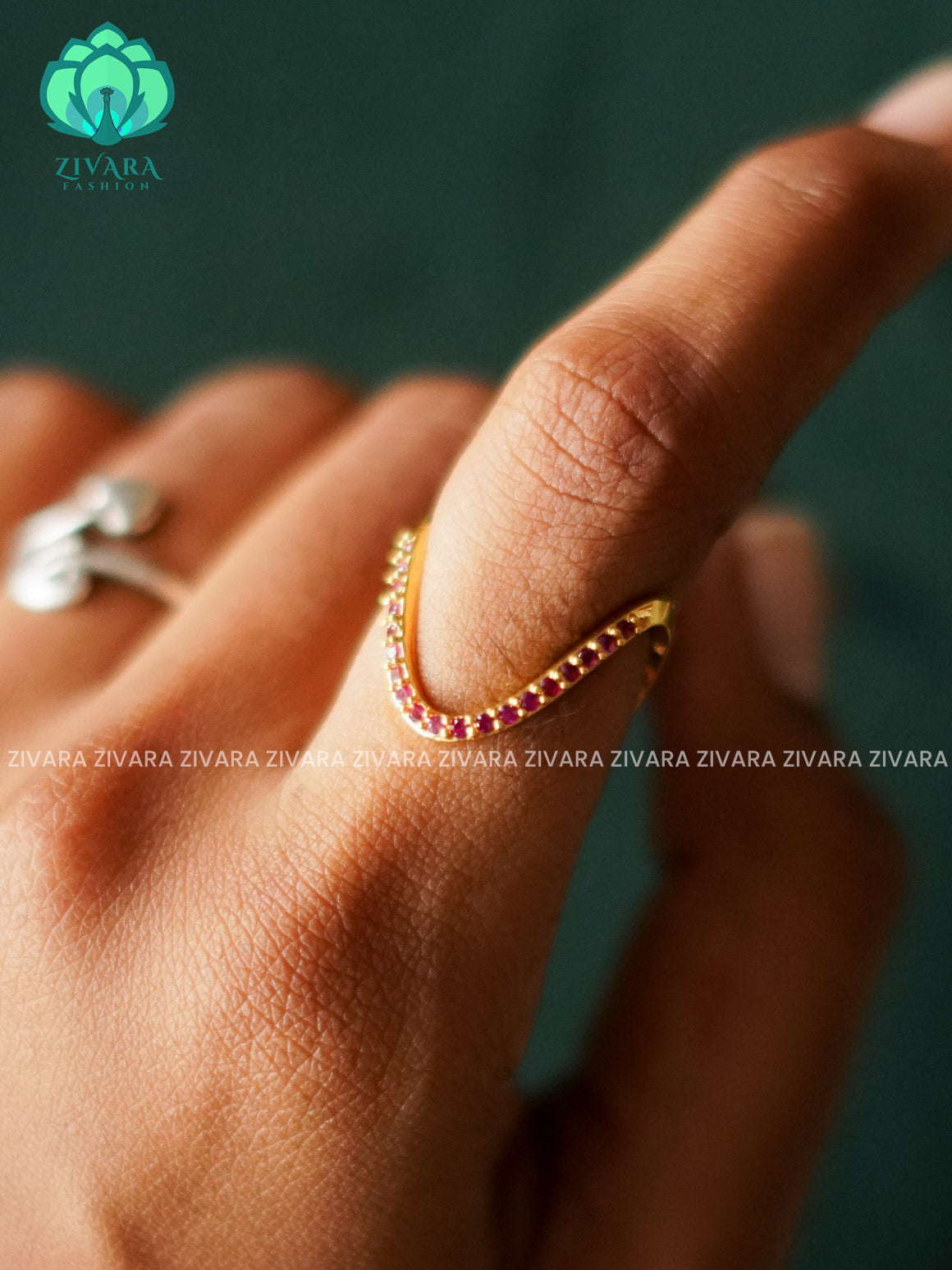 RUBY STONE - VANKI RING FREE SIZE -VINTAGE COLLECTIONS- ZIVARA FASHION