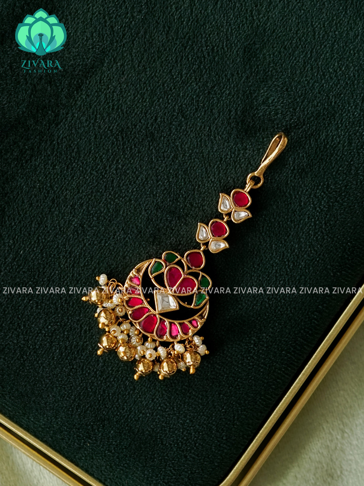 MOTIF FREE JADAU TIKKA -  bridal head accessory- latest bridal collection - Zivara fashion