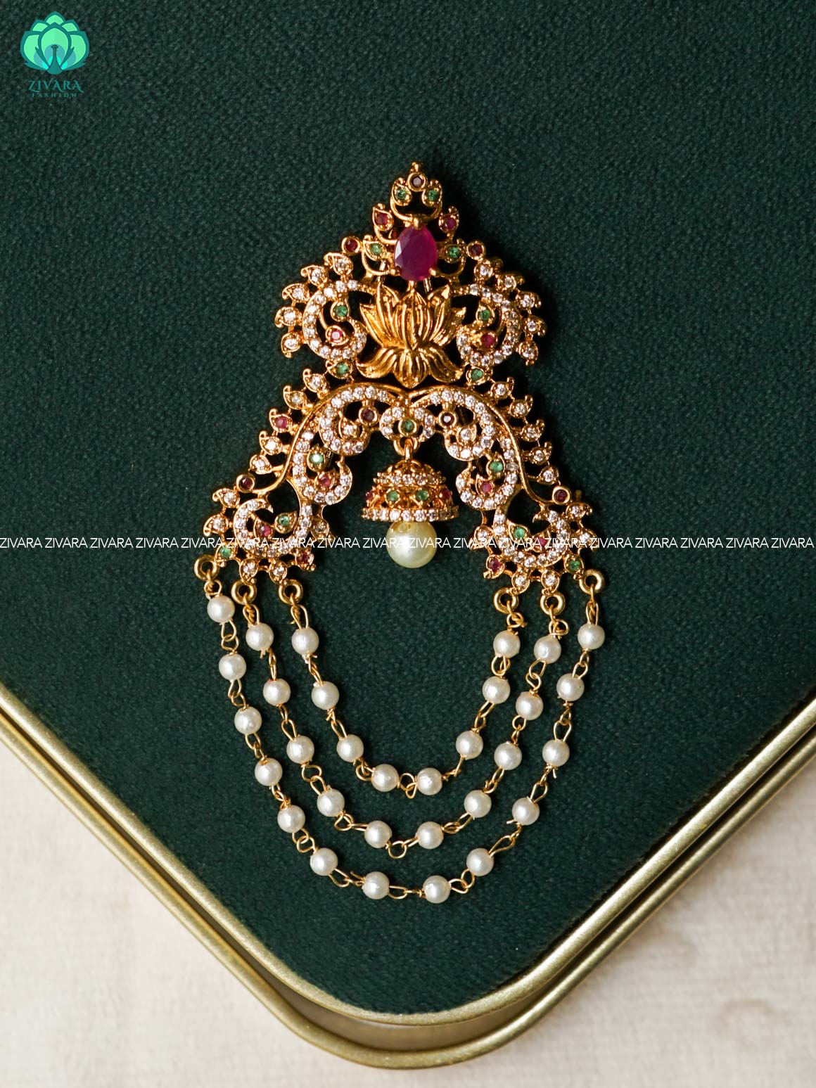BRIDAL LOTUS JADABILLAI  - TRADITIONAL HAIR ACCESSORIES - ZIVARA FASHION