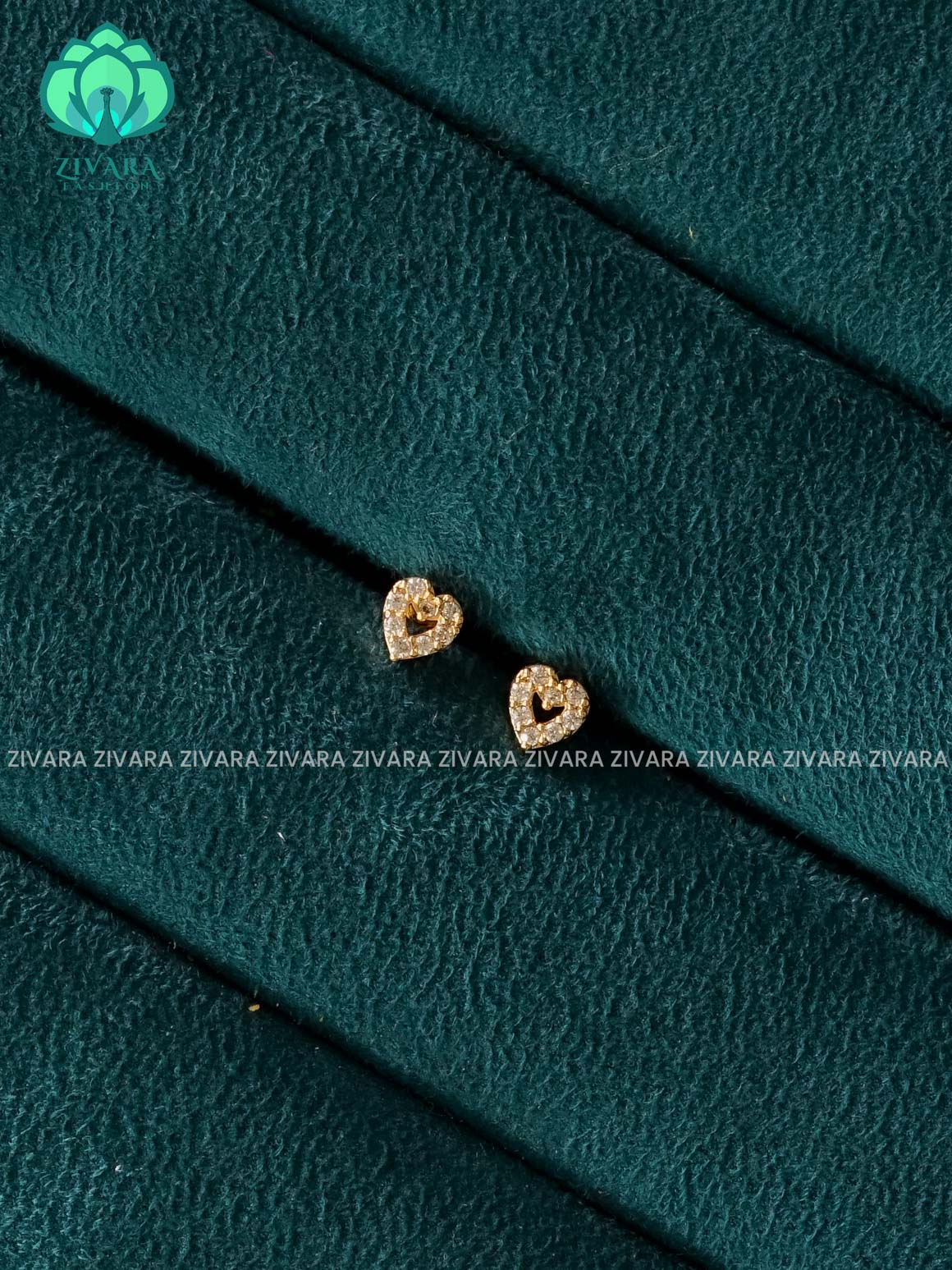 ZYRA- Heart -VERY SMALL SIZE MULTI USAGE SCREW TYPE STUDS  - latest jewellery collection- zivara fashion