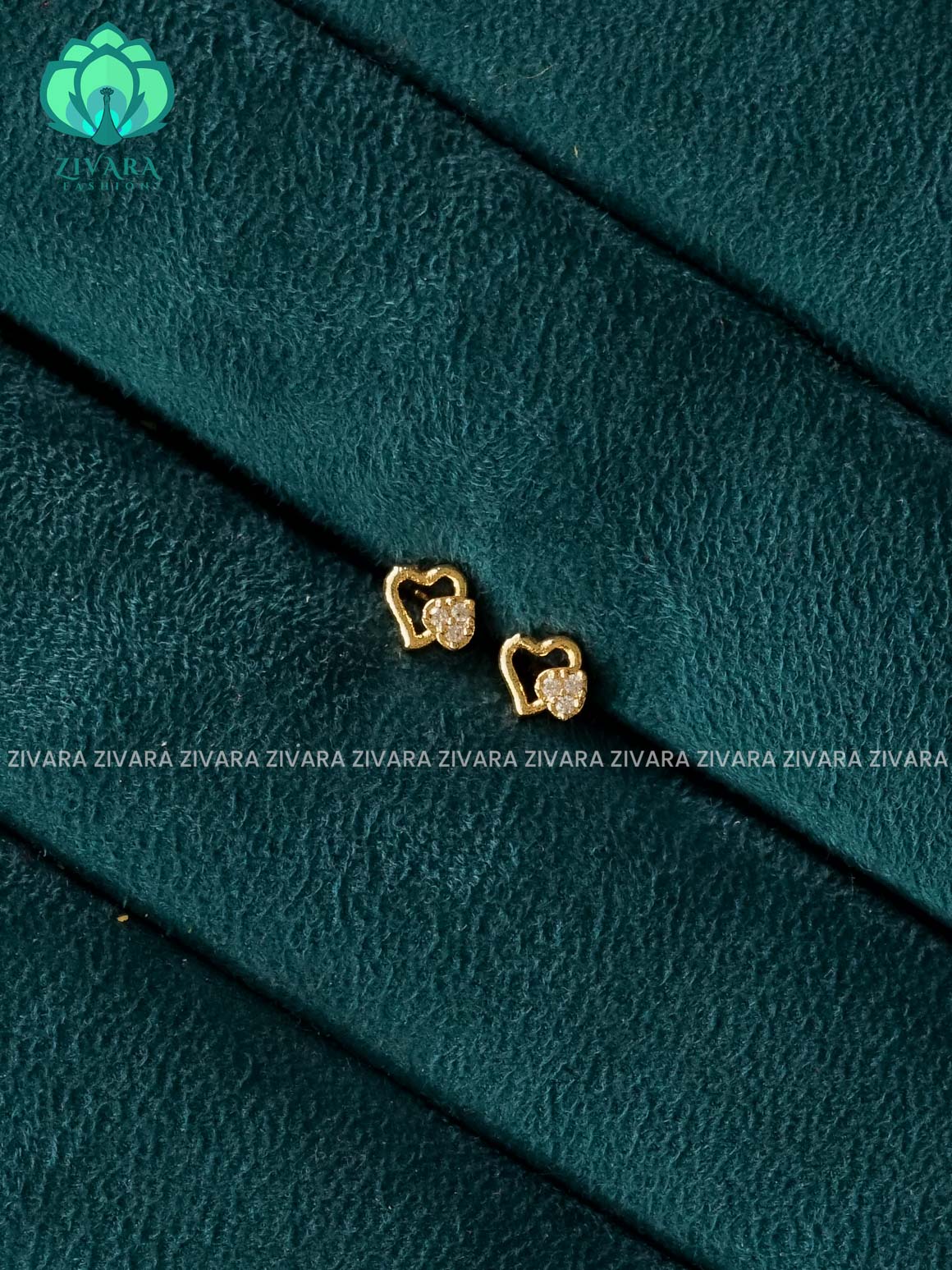 ZYRA- Heart -VERY SMALL SIZE MULTI USAGE SCREW TYPE STUDS  - latest jewellery collection- zivara fashion