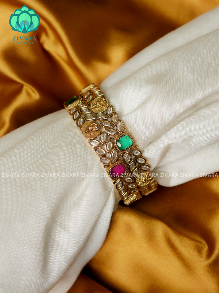 2 PIECE designer  -Premium VINTAGE FINISH bangles- latest jewellery collection- Zivara Fashion