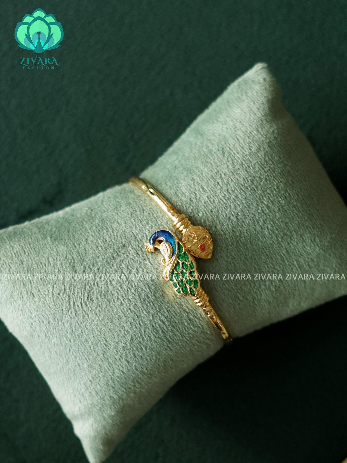 1 piece free size PEACOCK KADA -Premium gold FINISH kada bangle- latest jewellery collection- Zivara Fashion