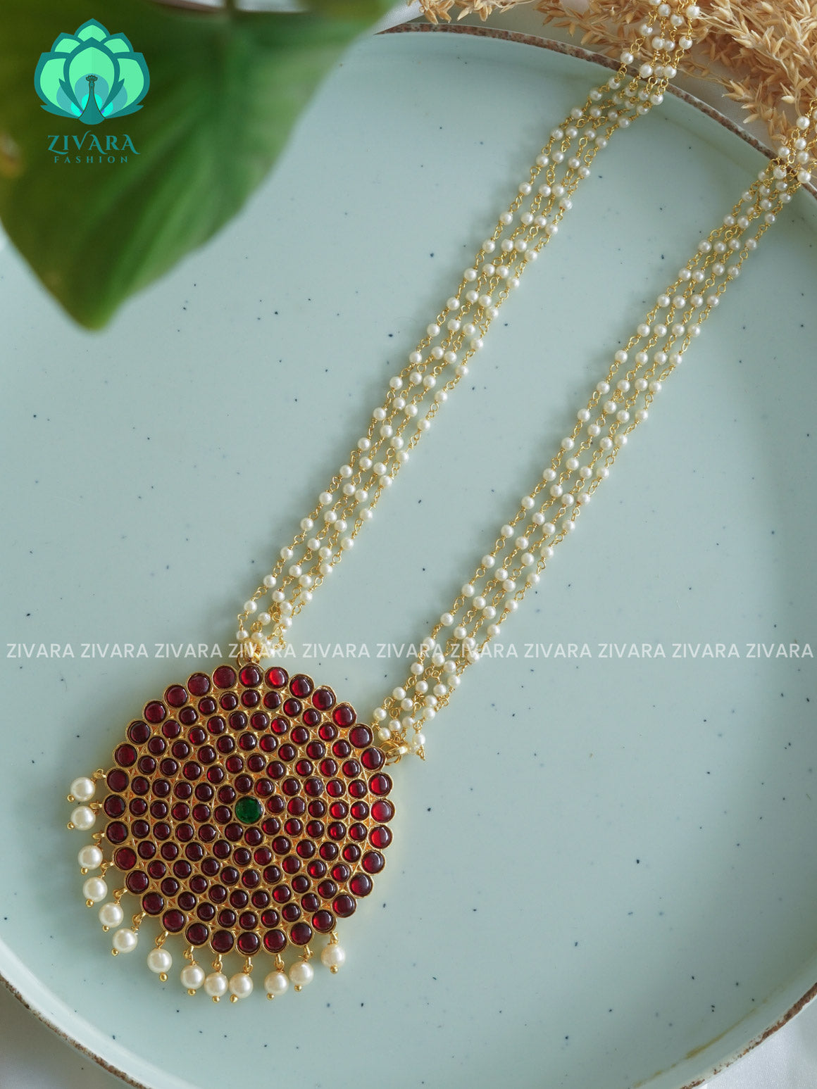 RED AND GREEN- CHAYA  - HANDMADE LONG NECKWEAR- latest kemp dance jewellery collection