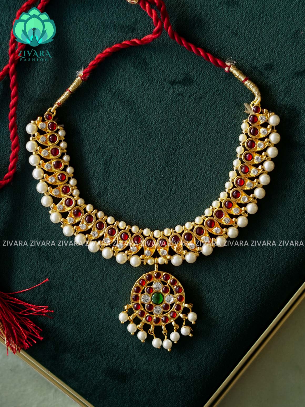 RED AND GREEN HANDMADE NECKWEAR- latest kemp dance jewellery collection