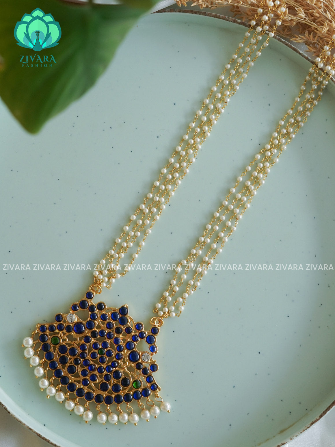 BLUE  - THARUNA  HANDMADE LONG NECKWEAR- latest kemp dance jewellery collectioN