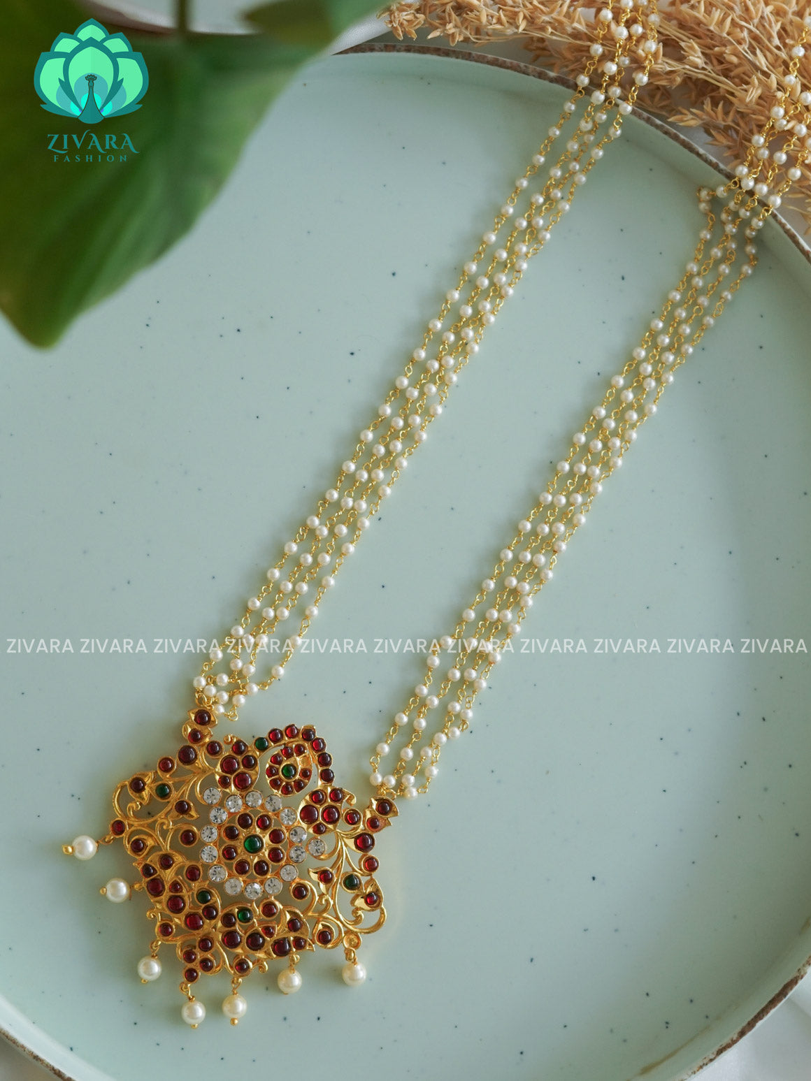 RED AND GREEN - THARUNA  HANDMADE LONG NECKWEAR- latest kemp dance jewellery collection