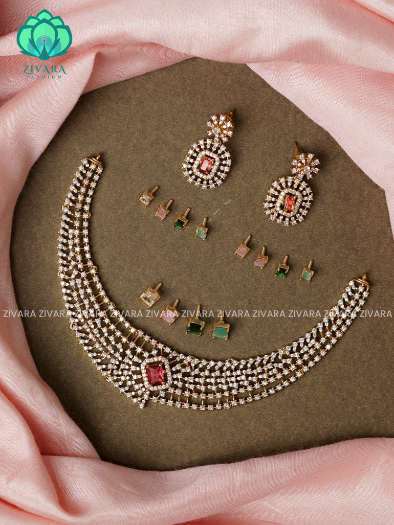 Interchangable hotselling NECKWEAR with earrings - latest pocket friendly south indian jewellery collection