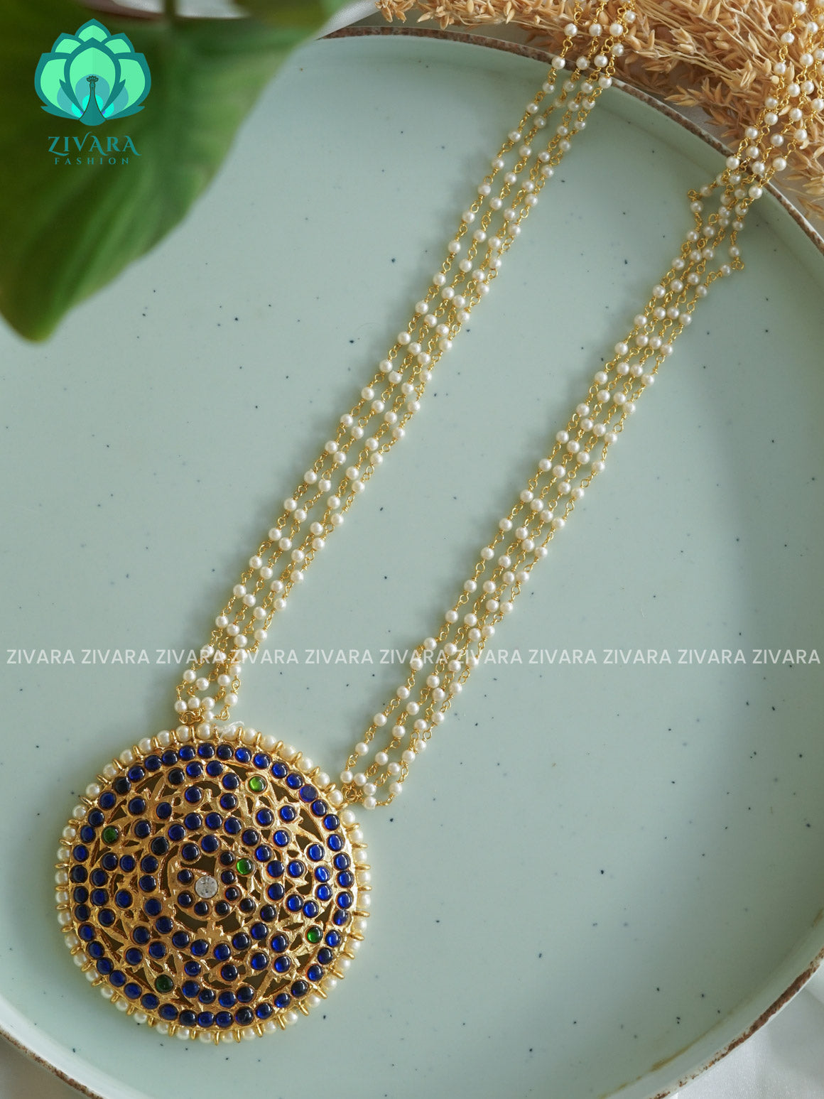 BLUE - CHINTHAMANI  - HANDMADE NECKWEAR- latest kemp dance jewellery collection