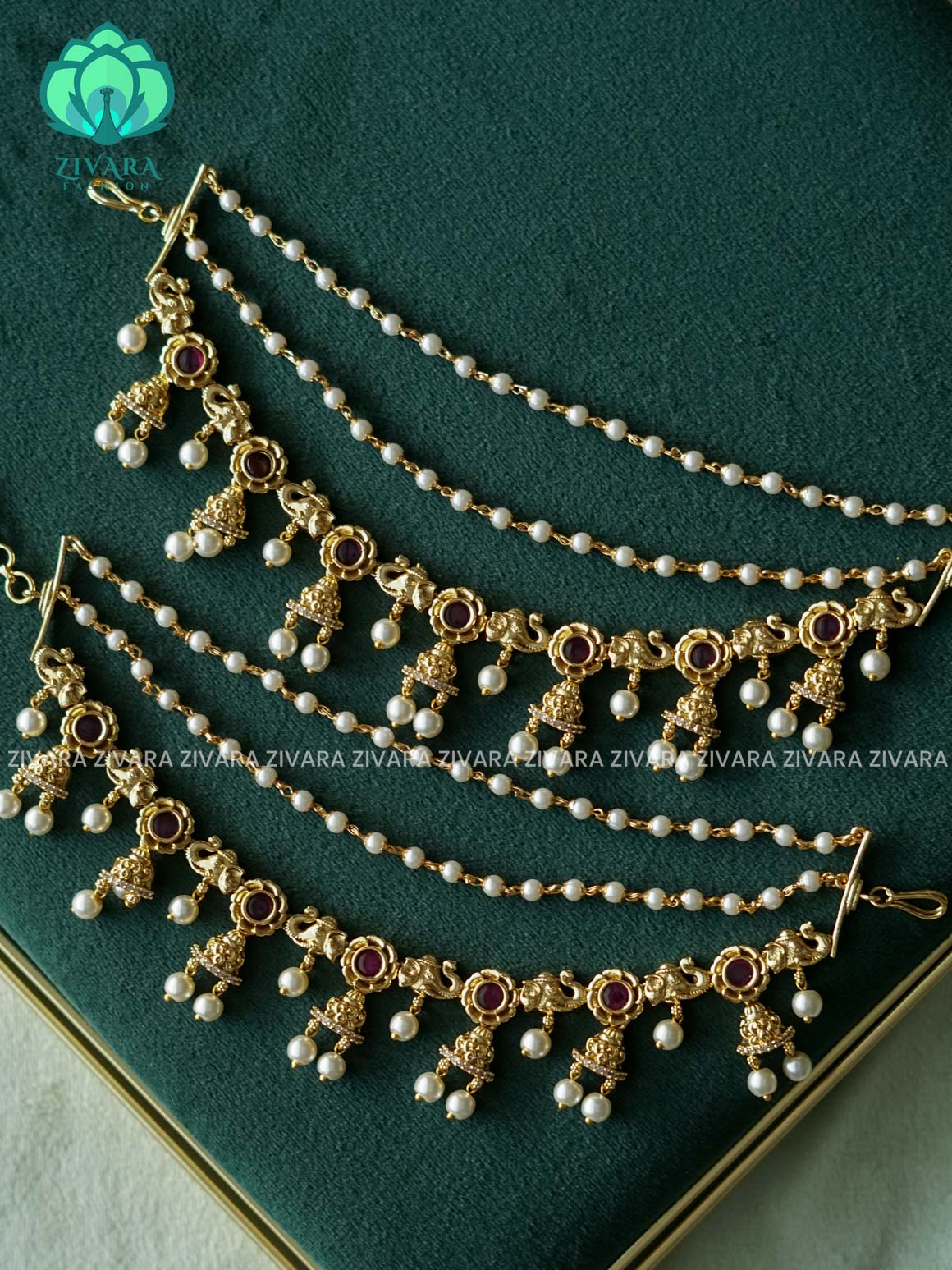 3 layer earchains/maatals- bridal accessory- zivara fashion-latest jewellery collection