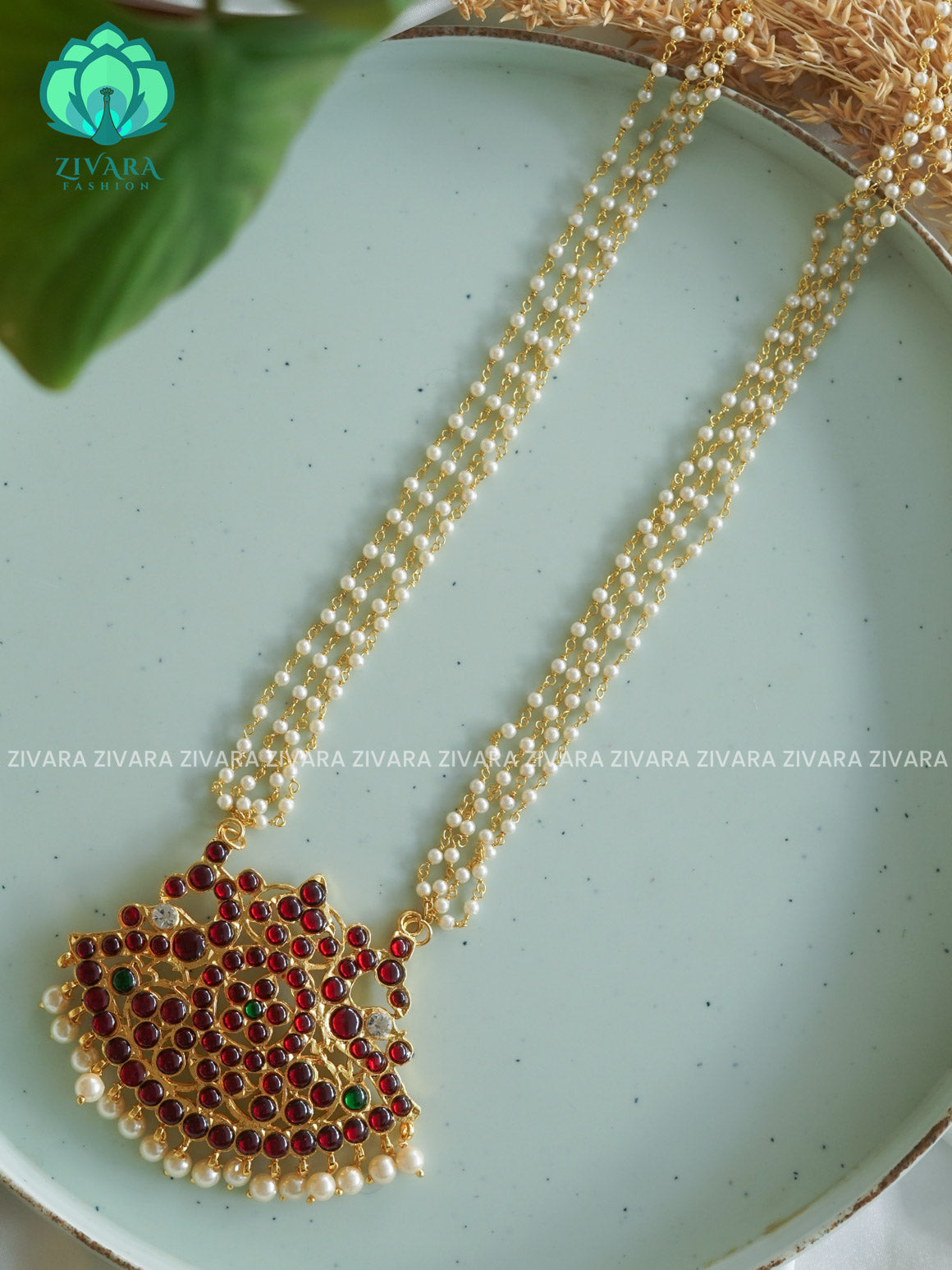 RED AND GREEN - THARUNA  HANDMADE LONG NECKWEAR- latest kemp dance jewellery collection