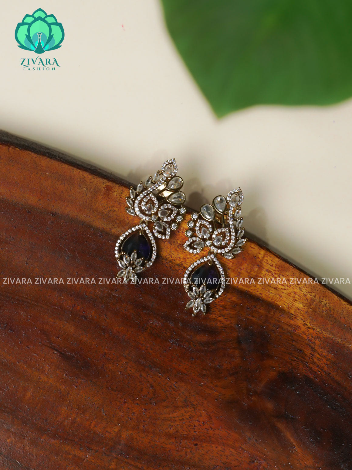 BLUE PREMIUM - TRADITIONAL PREMIUM VICTORIA STUDS- latest jewellery collection- zivara fashion