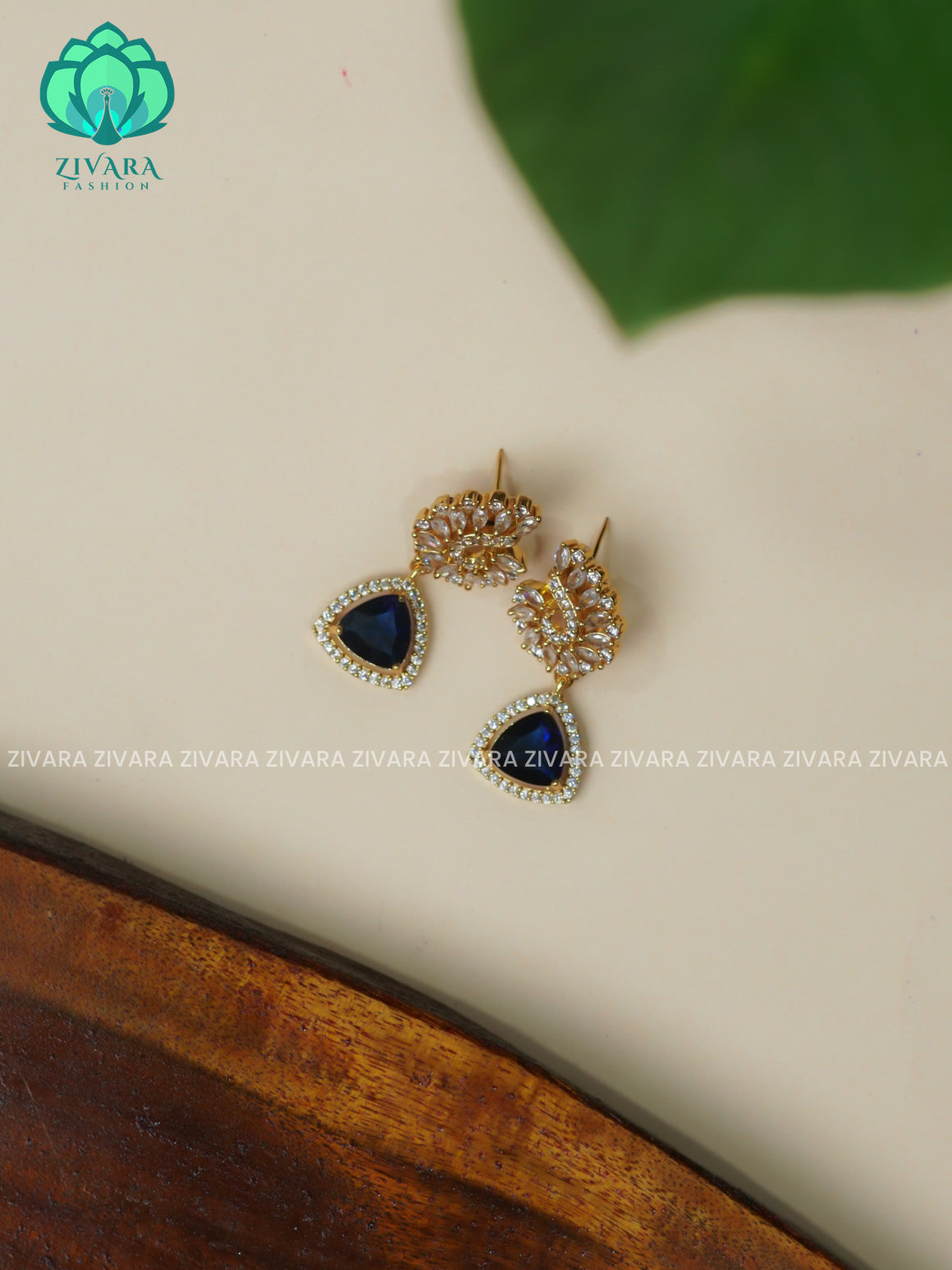 BLUE TRADITIONAL PREMIUM MATTE  polish STUDS- latest jewellery collection- zivara fashion