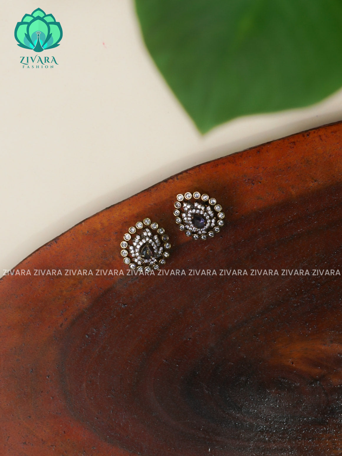 PURPLE  - SMALL SIZED - VICTORIA DARK POLISH STUDS- latest jewellery collection- zivara fashion