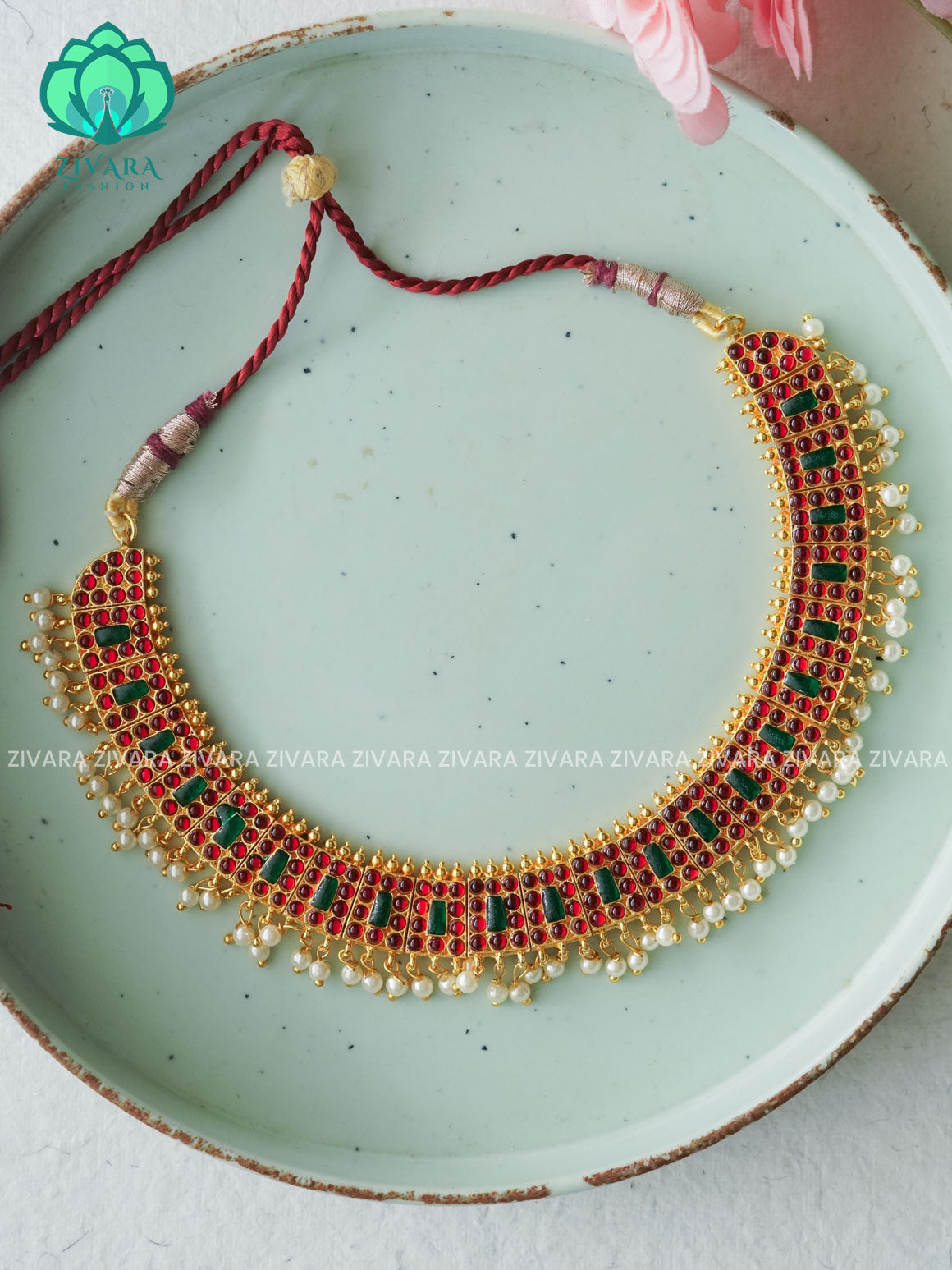 RED AND GREEN - MONA - HANDMADE NECKWEAR- latest kemp dance jewellery collection