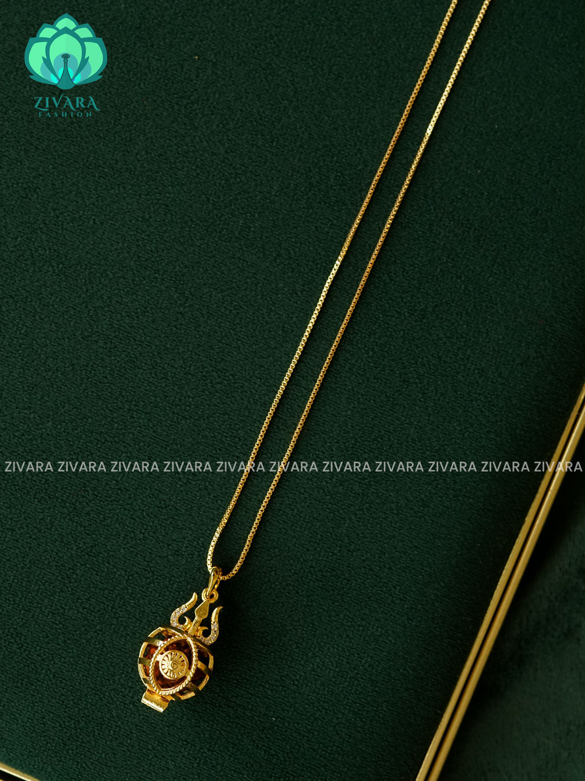 RUDRAKSHA pendant with zyra chain  -Trending office wear jewellery-Zivara fashion