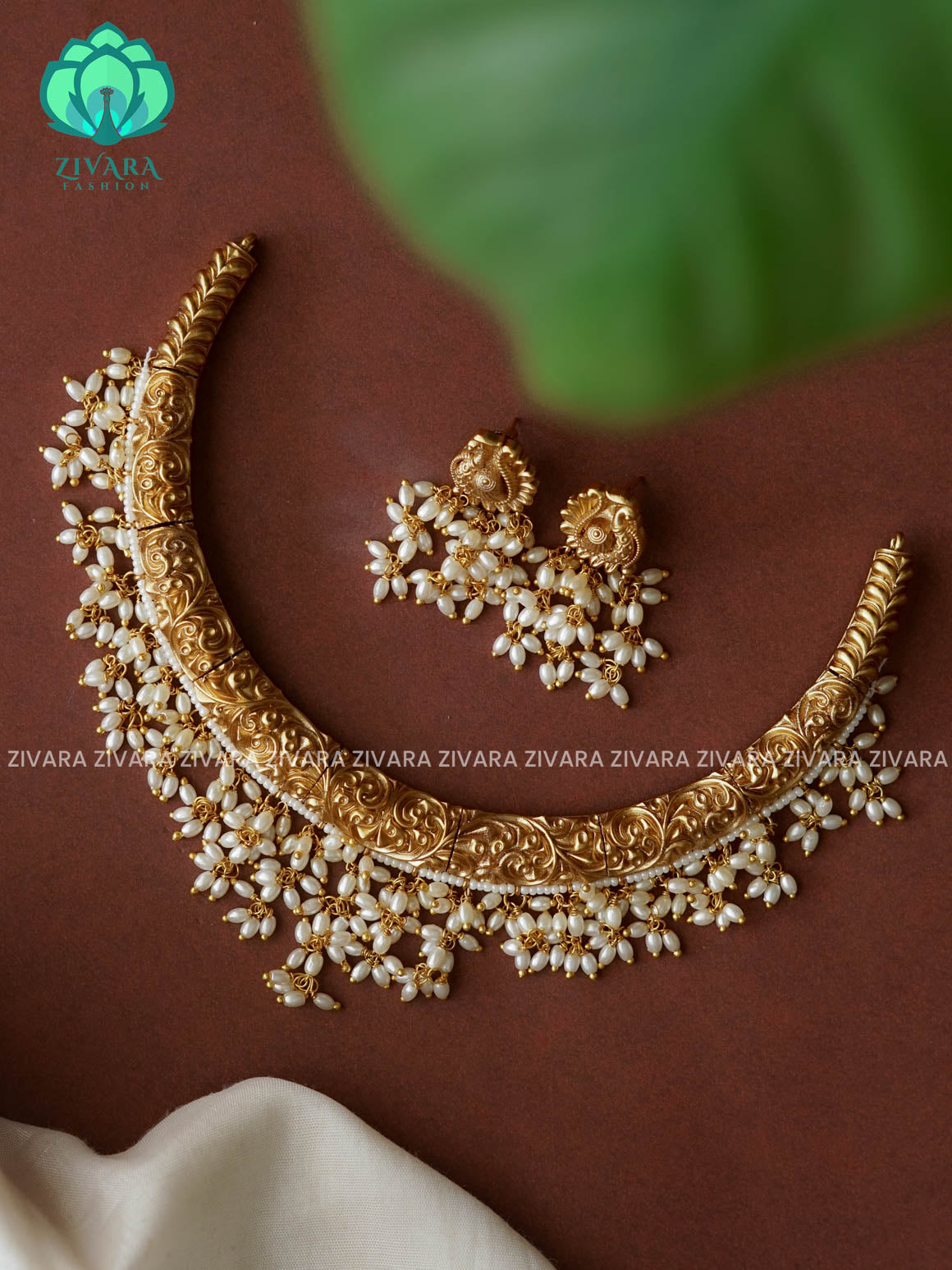 GUTTAPUSALU BRIDAL VINTAGE LOOK -Traditional south indian premium neckwear with earrings- Zivara Fashion- latest jewellery desigN